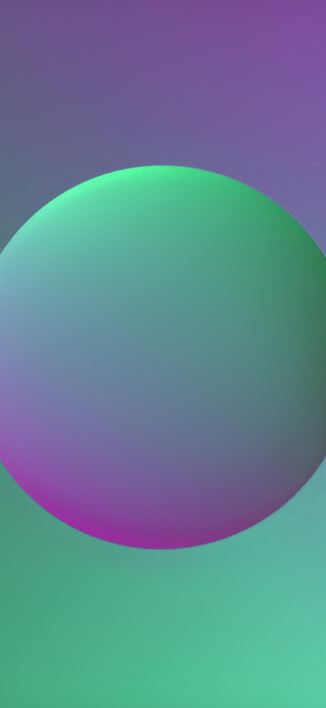 1125x2436 iPhone X wallpaper. minimal ball gradation purple green illustration art