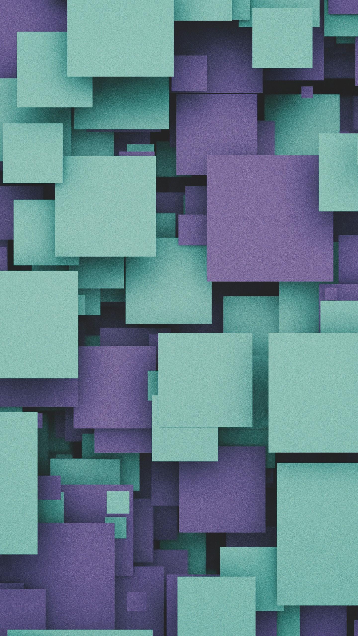 1440x2560 Light Purple Green Squares Abstraction 4K HD Abstract Wallpaper