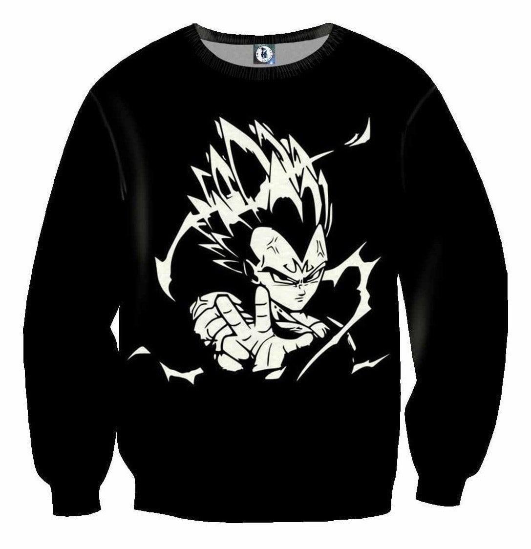 1087x1124 Dragon Ball Majin Vegeta Villain Black White Edition Dope Sweatshirt
