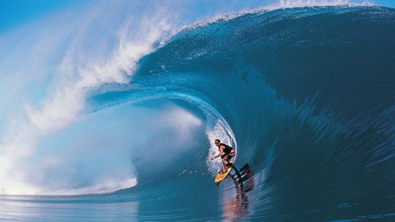 1366x768 Surfing In Teahupoo Tahiti Resolution Wallpaper With 1366x768