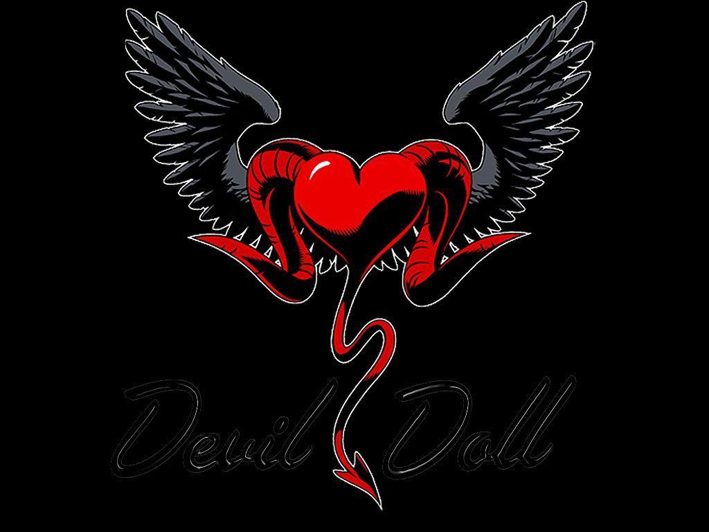 1024x768 Angel And Demon Heart Wallpaper