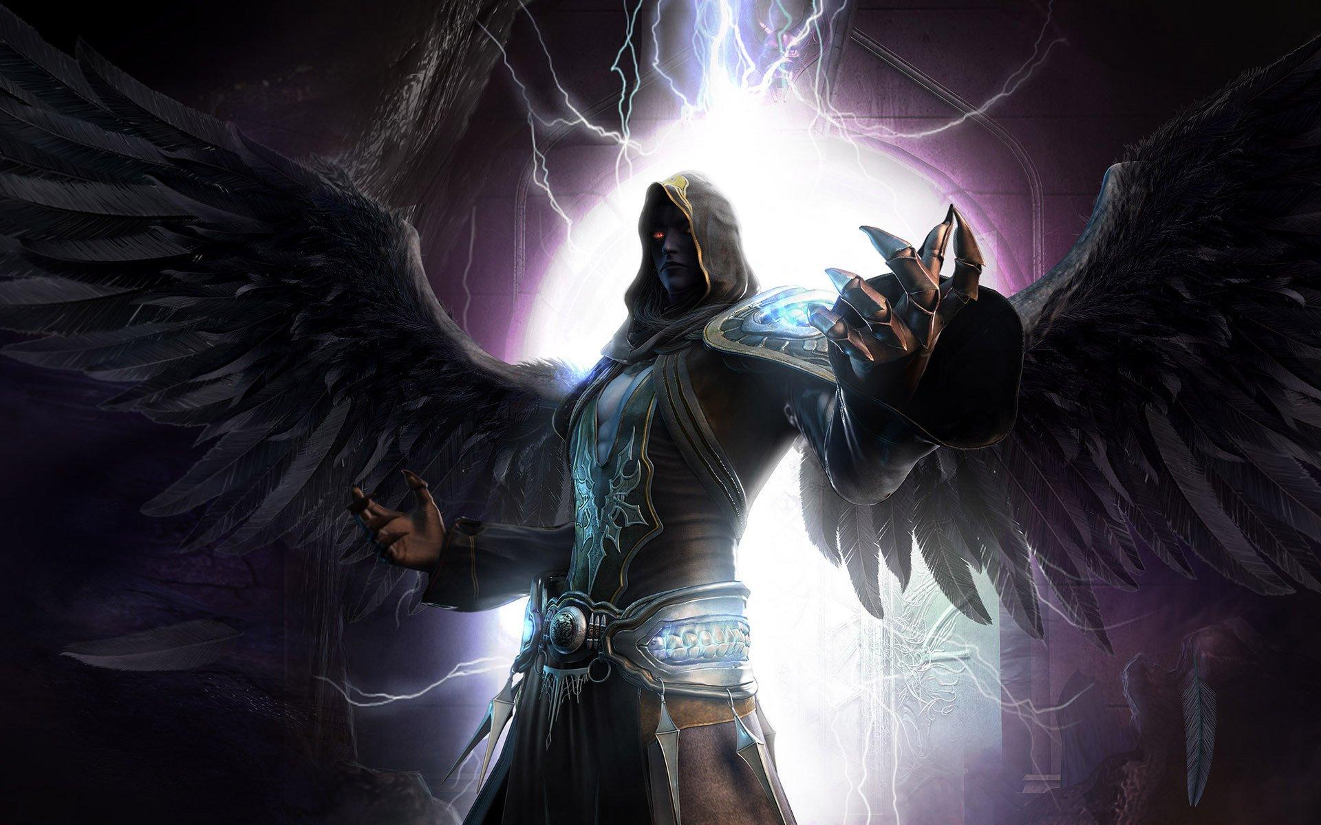 1920x1200 dark, , Angel, Evil, Wings, Devil, Lightning Wallpaper HD / Desktop and Mobile Background
