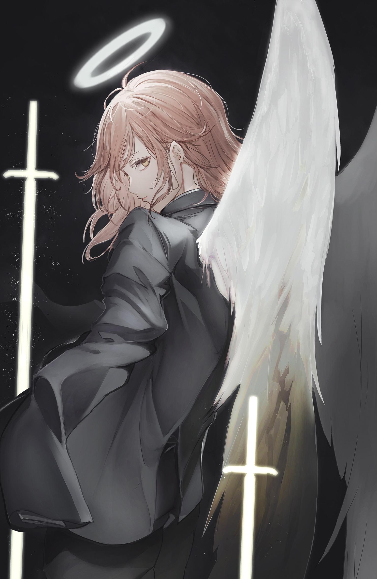 1534x2352 Anime Digital Art Artwork 2D Portrait Display Vertical Anime Boys Marumoru Chainsaw Man Angel Devil Wallpaper:1534x2352
