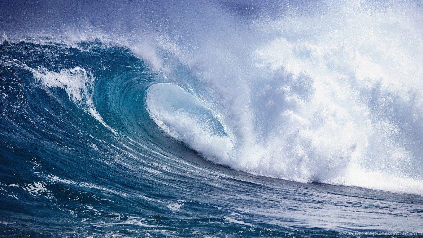 1366x768 Sea Waves HD Wallpaper Desktop Background
