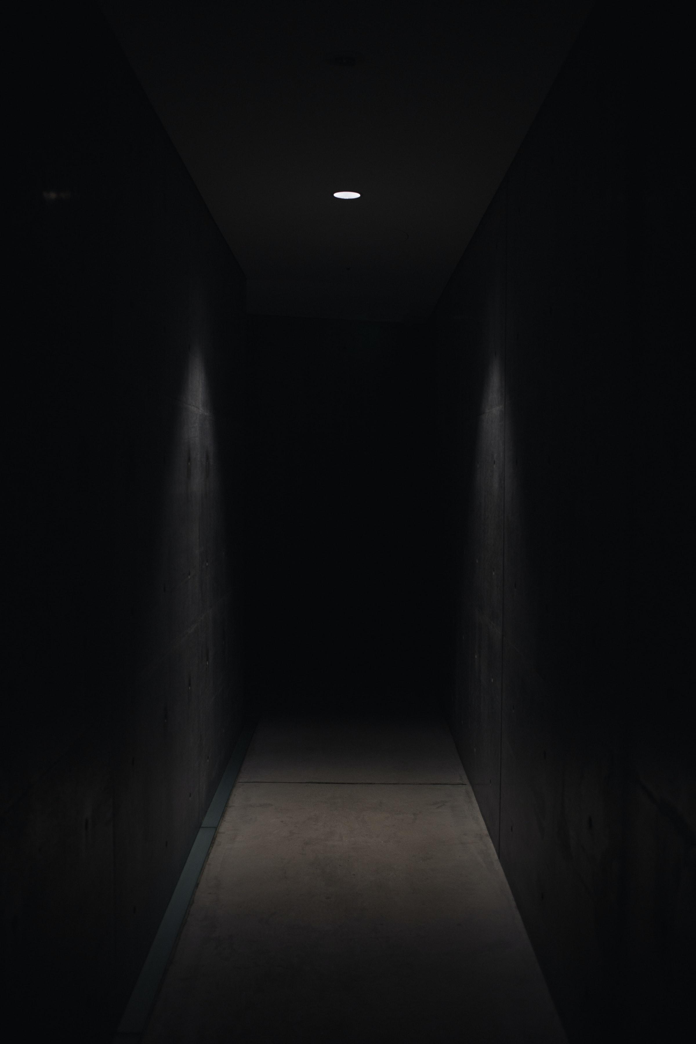 2400x3600 Dark Hallway Free HD Black Sad Wallpaper