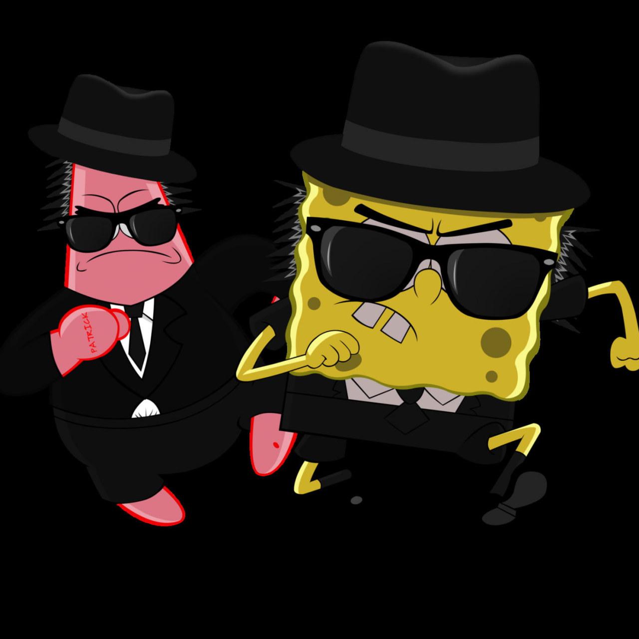 1280x1280 Wallpaper Spongebob Beautiful Picture For, Black Background • Wallpaper For You