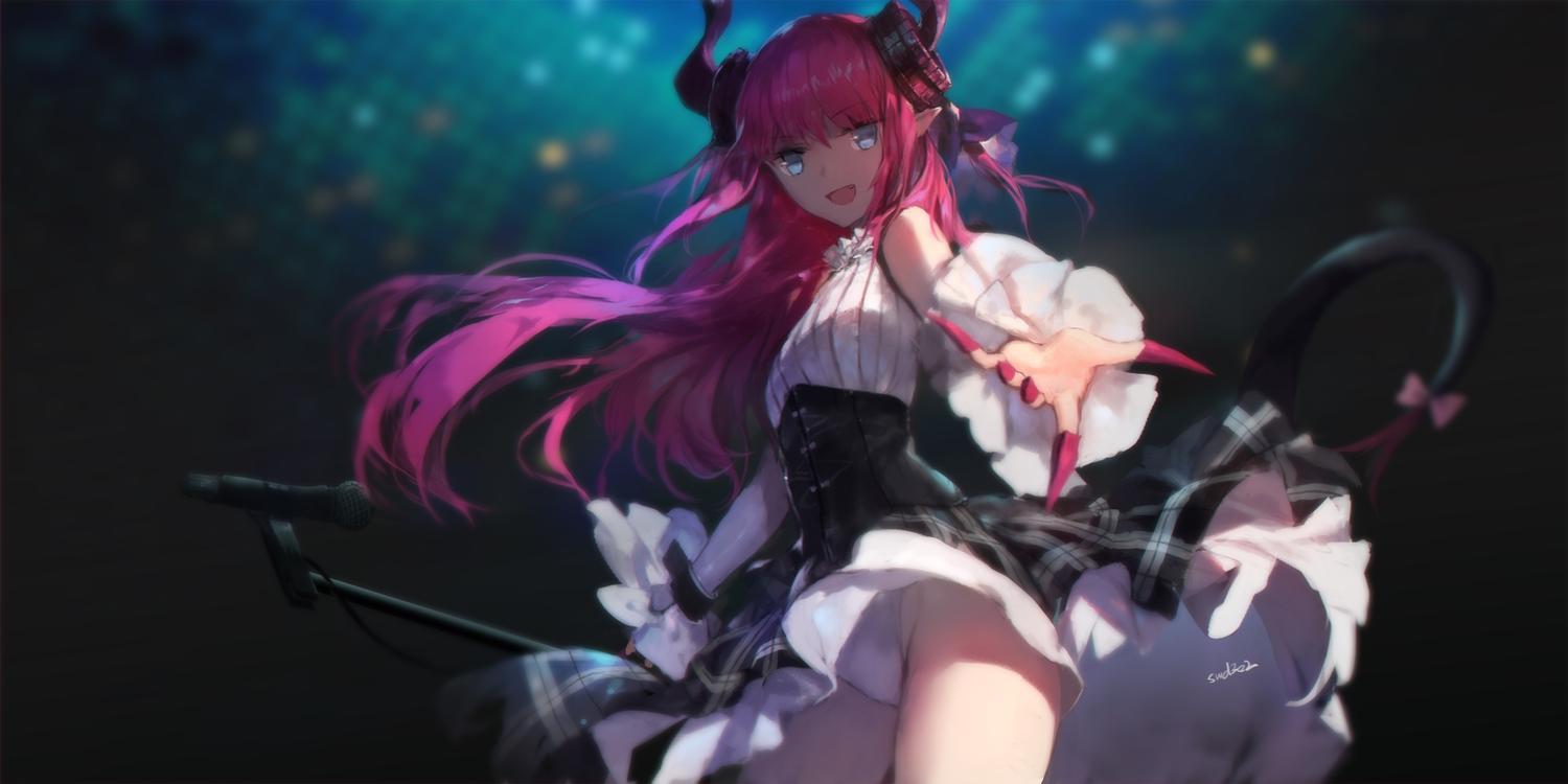 1500x750 Aqua Eyes Dress Elizabeth Bathory (fate) Fate Grand Order Fate (series) Horns Long Hair Panties Pink Hair Pointed Ears Signed Swd3e2 Underwear. Konachan.net.com Anime Wallpaper