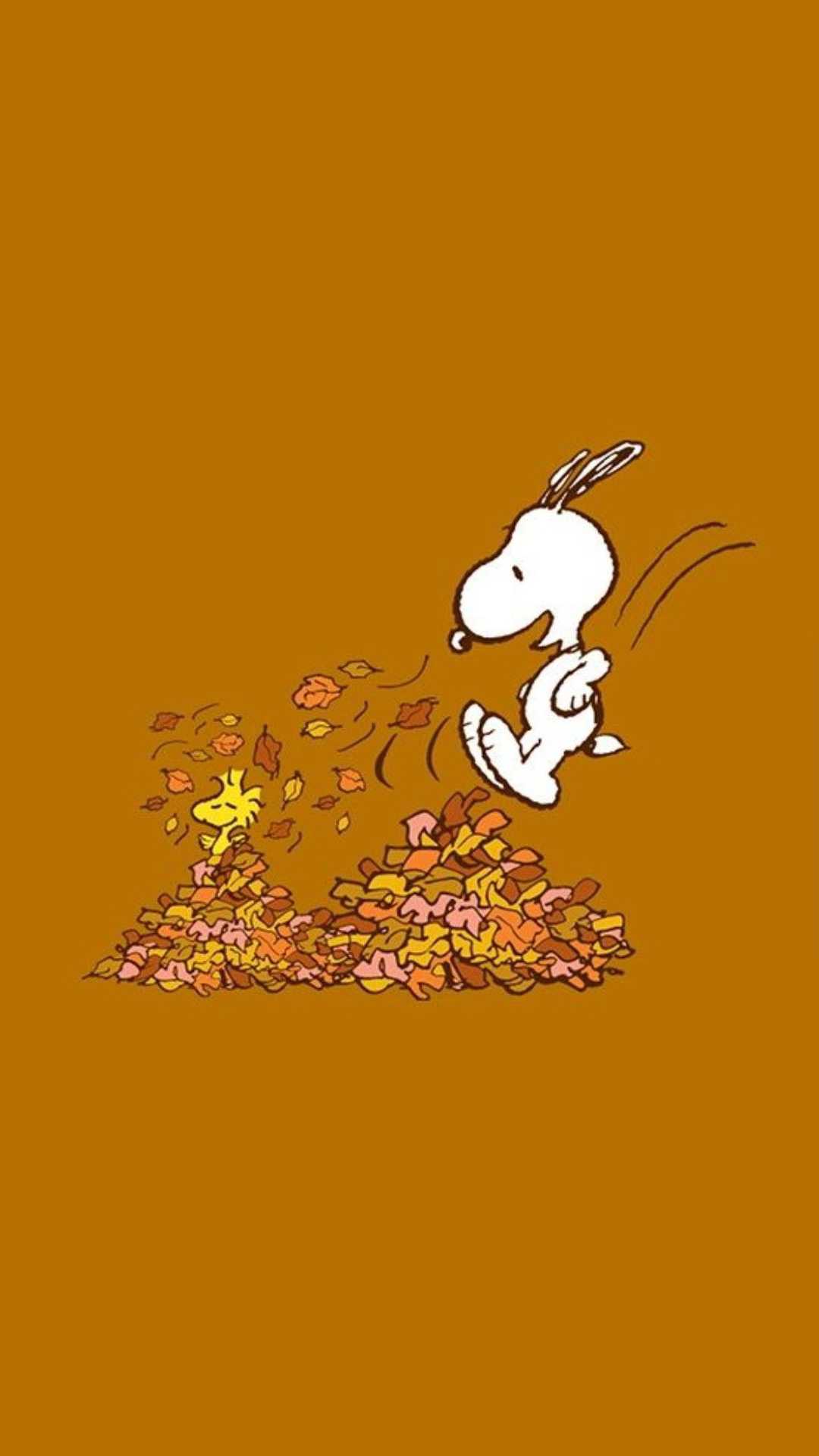 1080x1920 Snoopy Fall Wallpaper