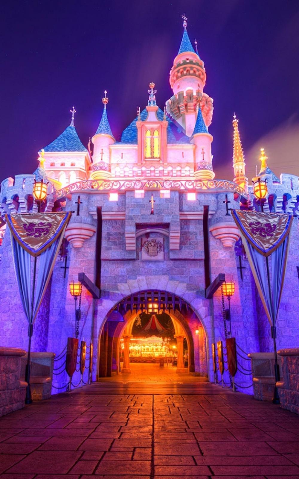 1000x1600 Sleeping Beauty Castle Mobile Wallpaper