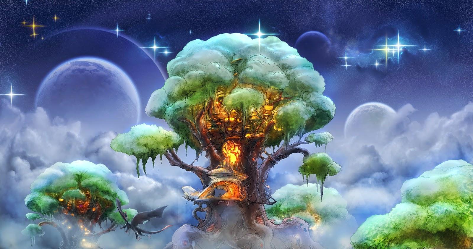 1600x842 Beautiful Tree House fantasy fairy tale image picture HD photo