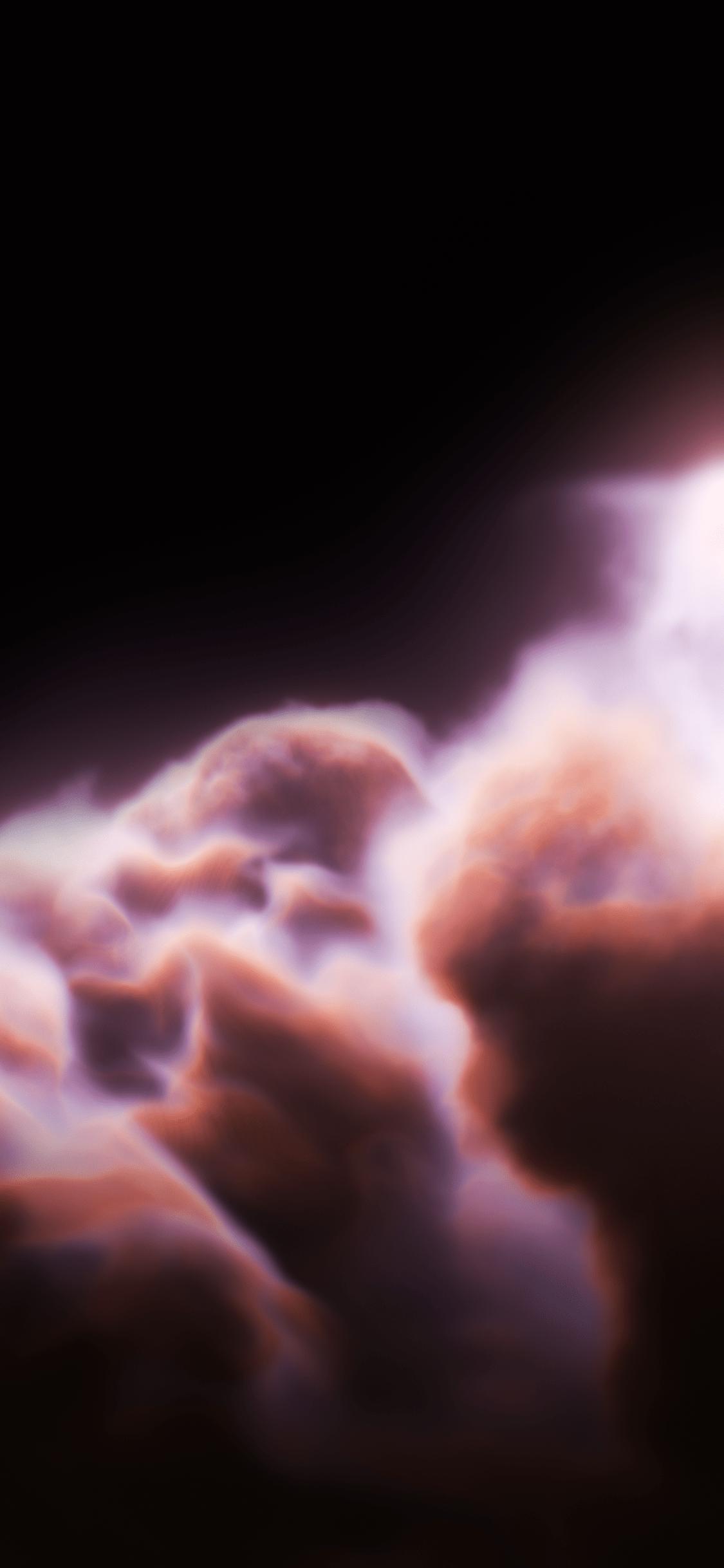 1125x2436 Fantasy cloud iPhone wallpaper from sunset to moonrise