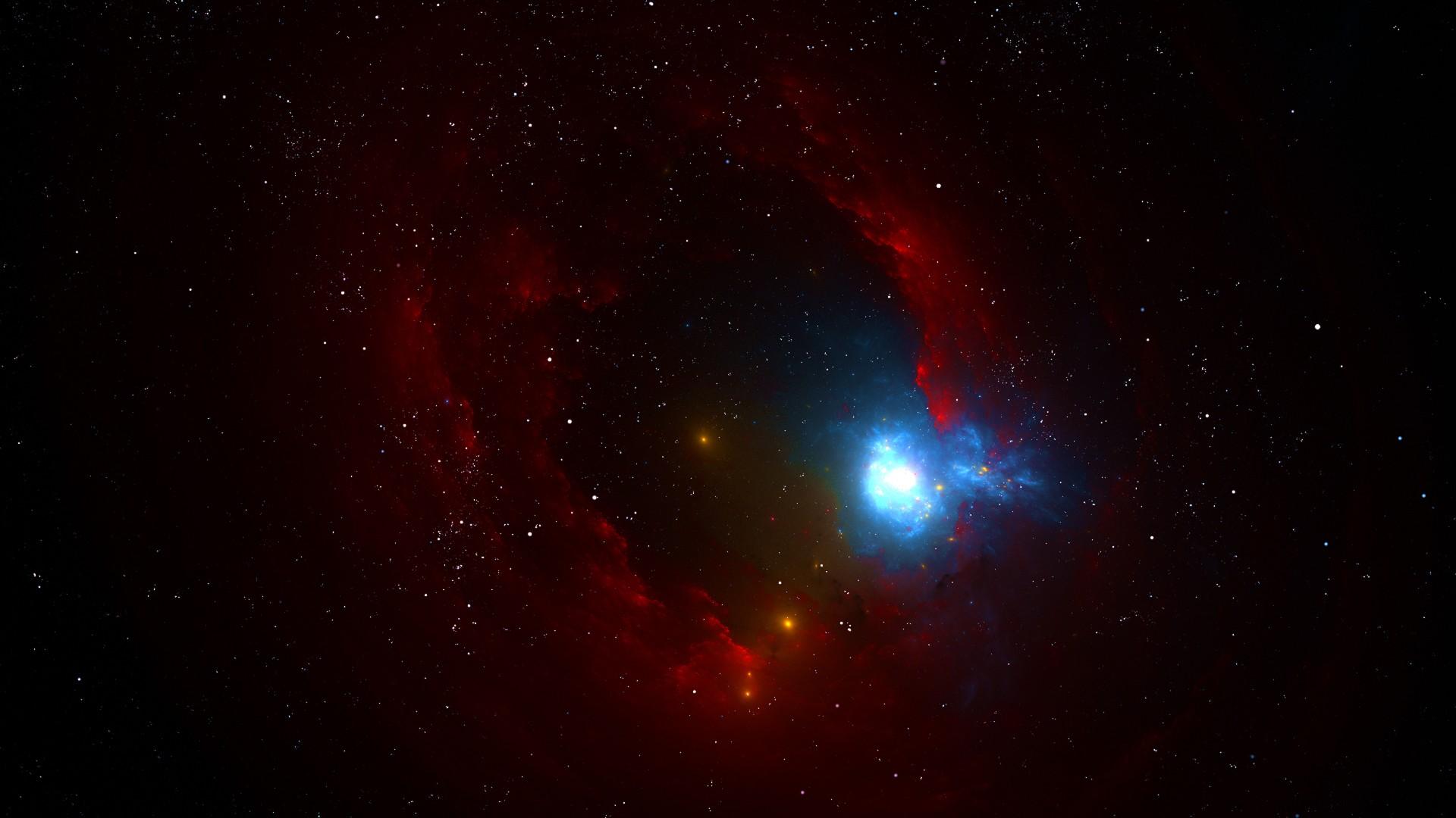 1920x1080 Red Space Nebula Stars Galaxy 4K HD Galaxy Wallpaper
