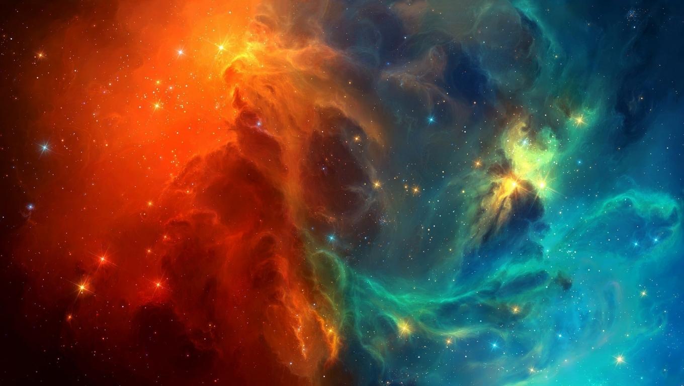 1360x768 Wallpaper Digital Art, Colorful Nebula, Galaxy, Space, Stars:2560x1440
