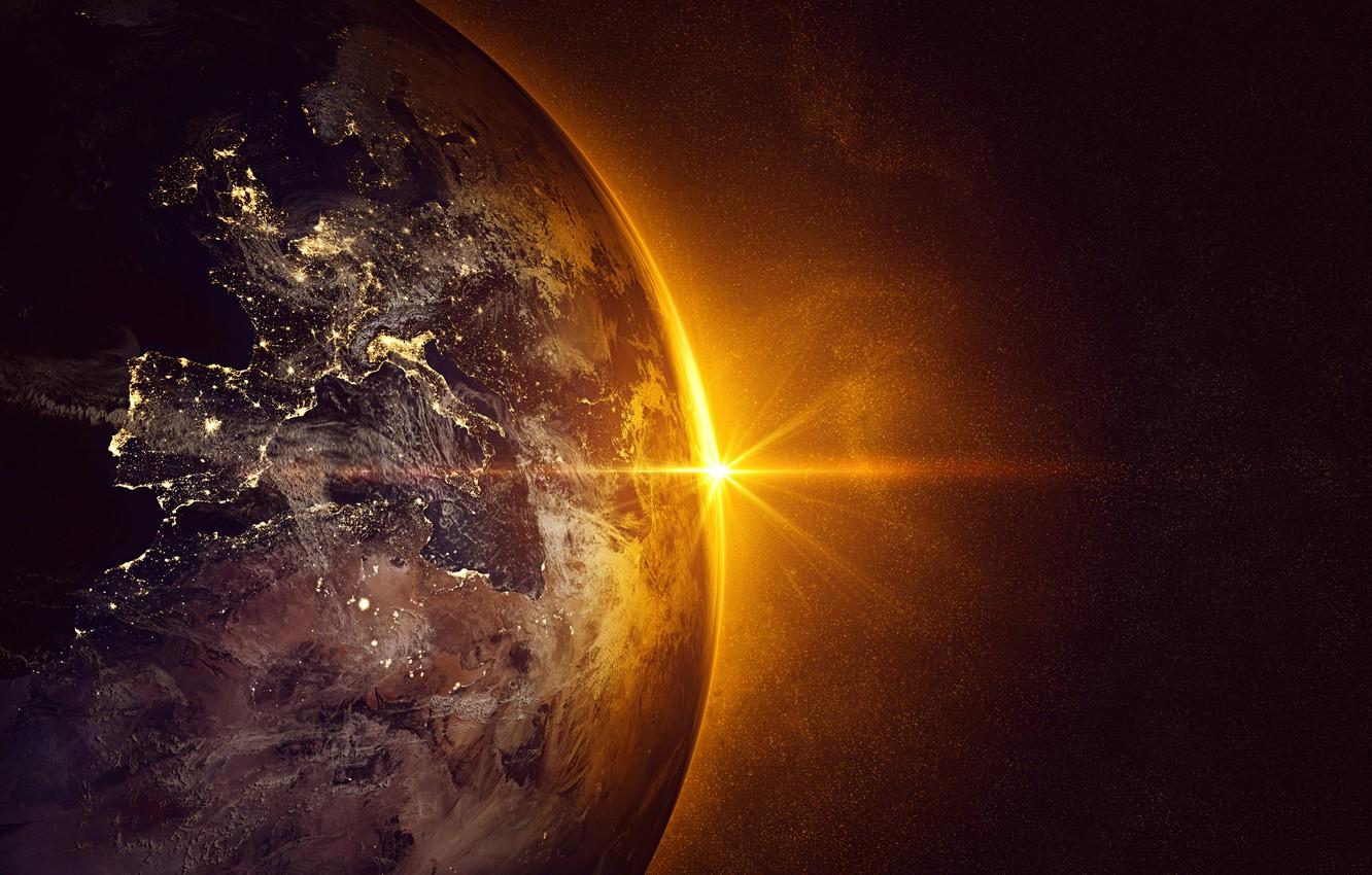 1332x850 Earth And Sun Wallpaper