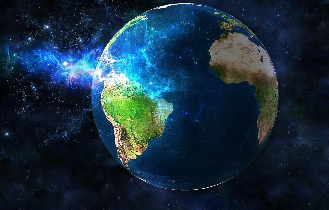 1332x850 Wallpaper green, space, life, planet earth image for desktop, section космос
