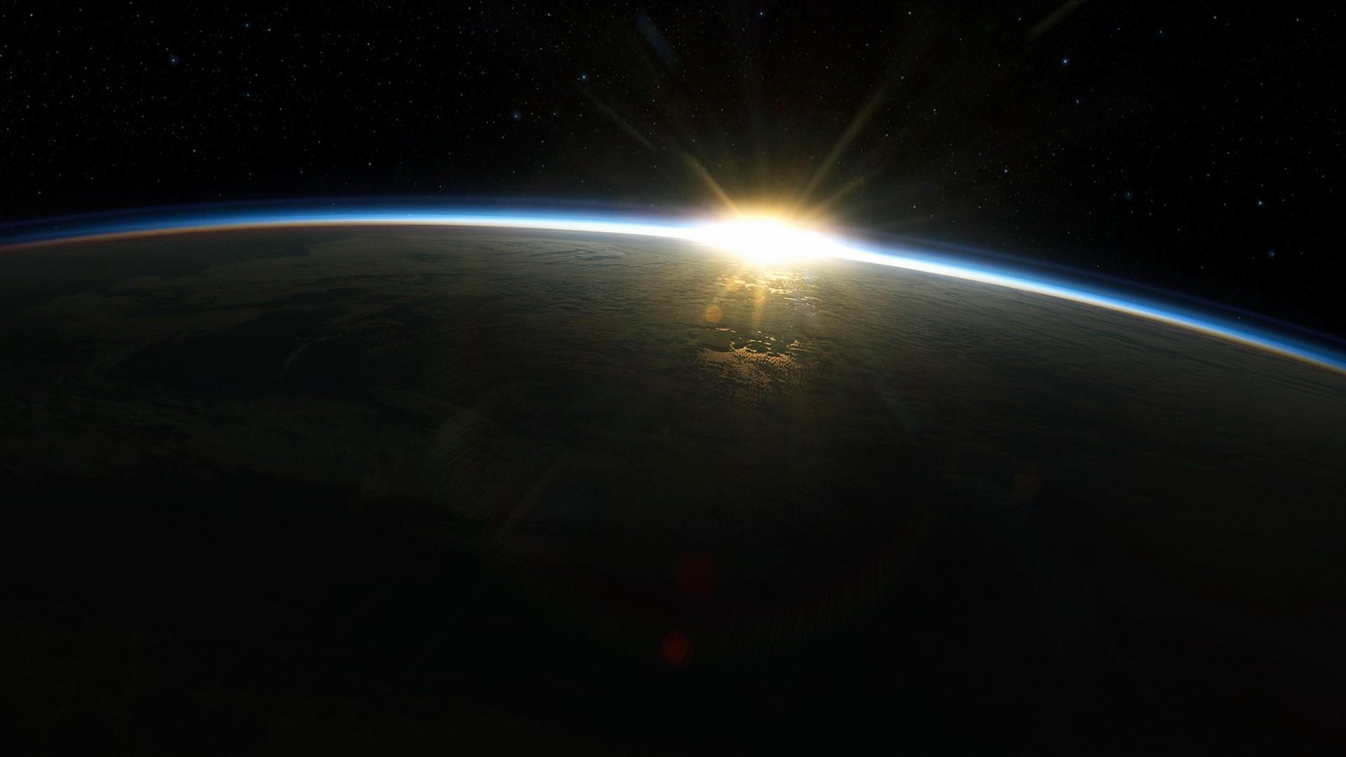 1920x1080 sunrise, Sun, Outer, Space, Earth, Atmosphere Wallpaper HD / Desktop and Mobile Background