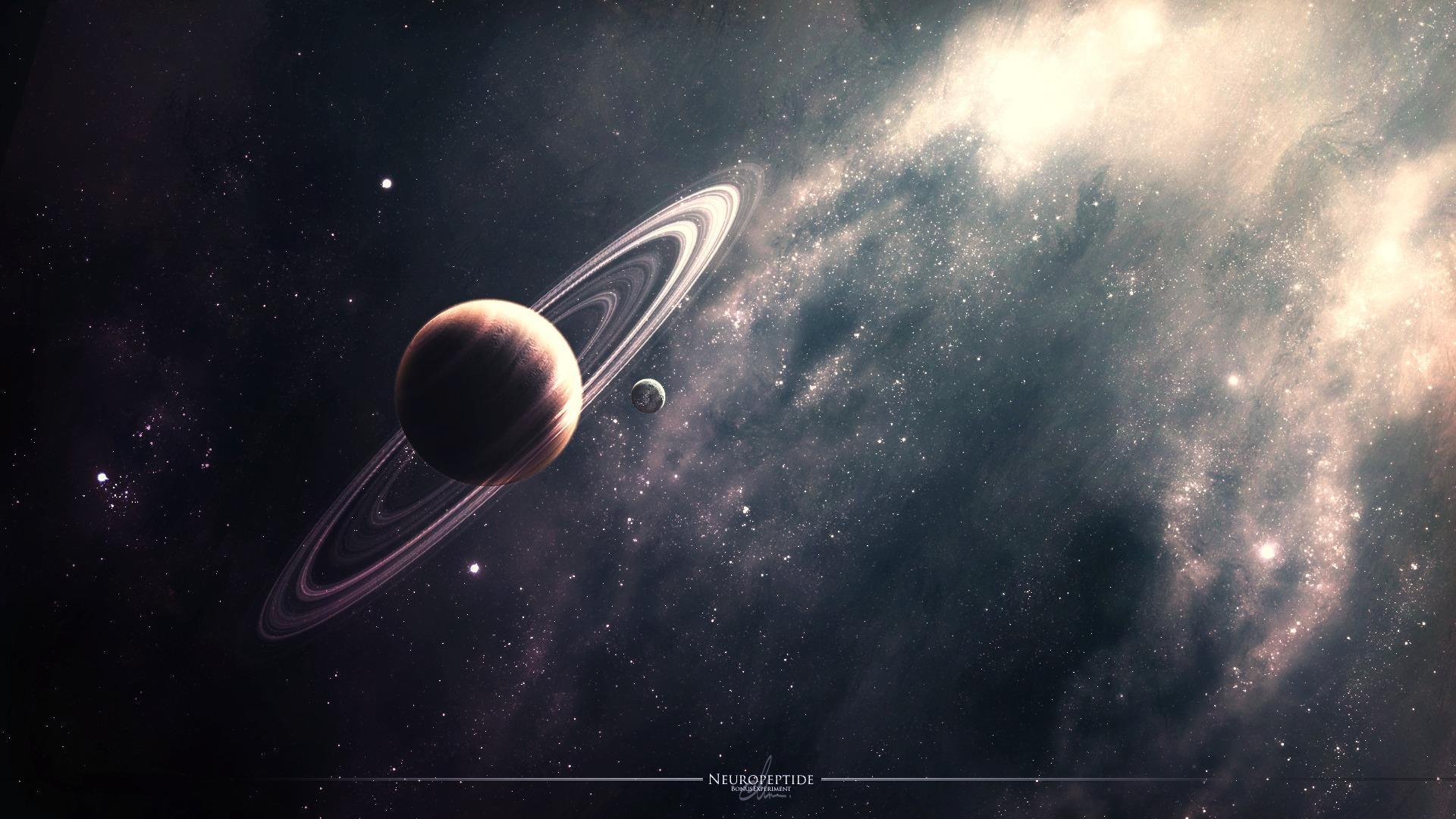 1920x1080 space, Planet, Rings, Nebula, Star Wallpaper HD / Desktop and Mobile Background