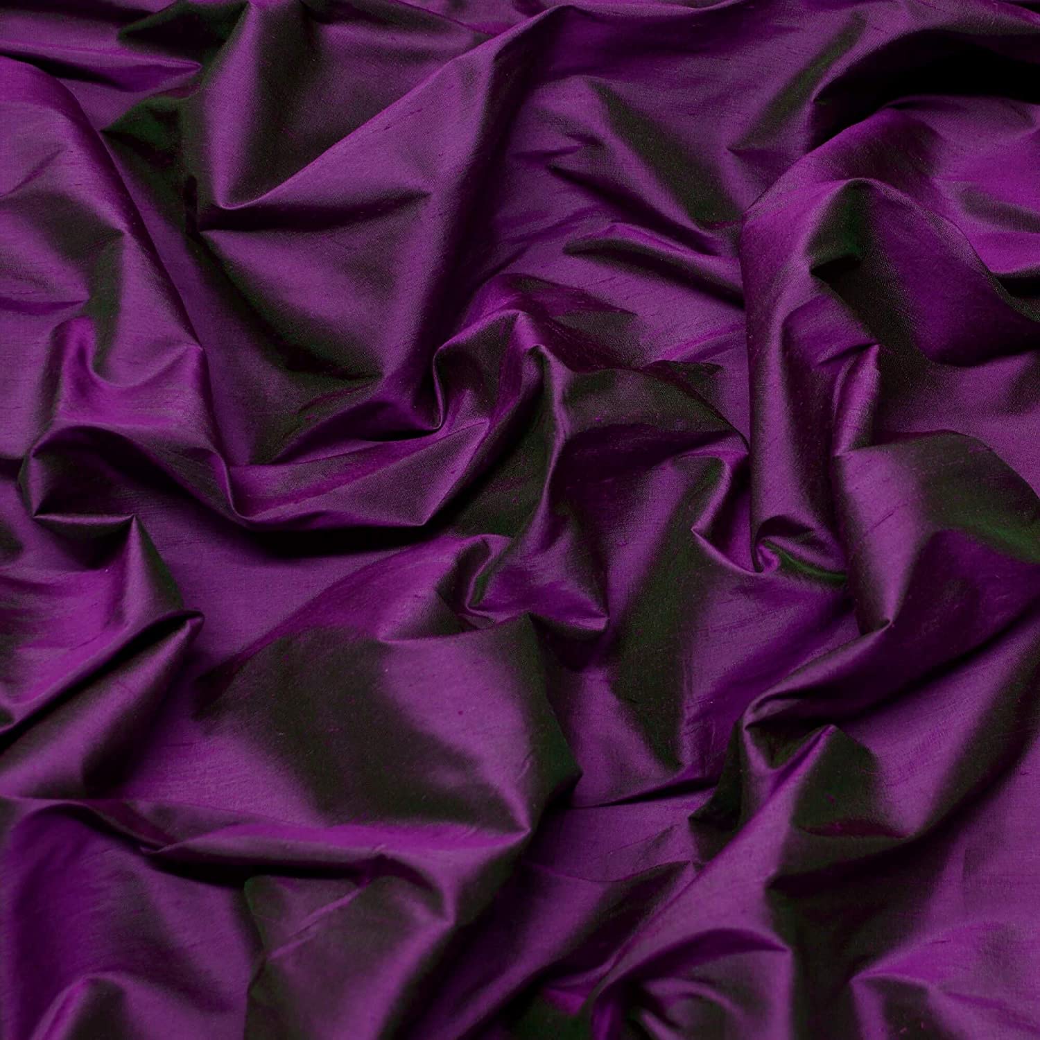 1500x1500 Purple Green Shantung Silk, 100% Silk Fabric, by The Yard, 54 Wide