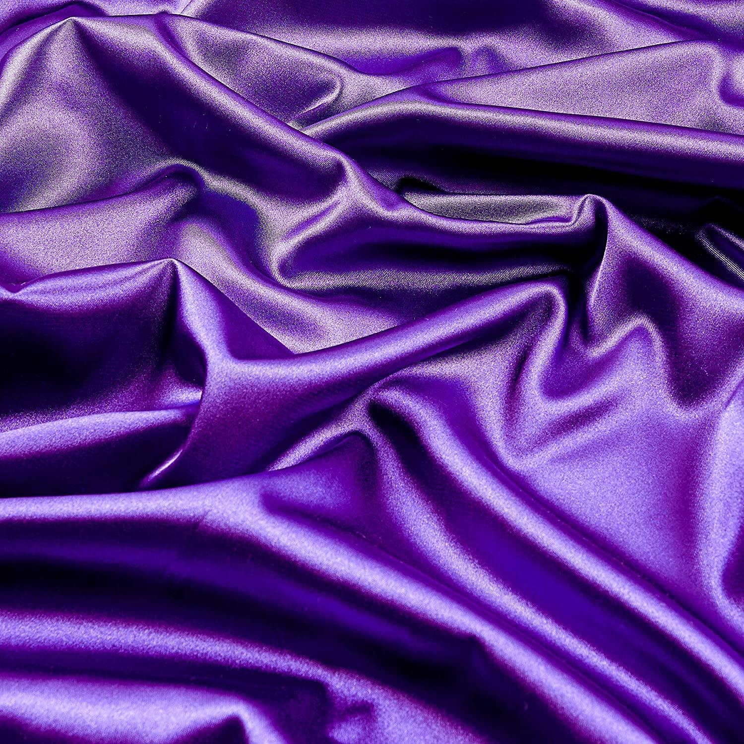 1500x1500 Stretch Charmeuse Satin Purple, Fabric