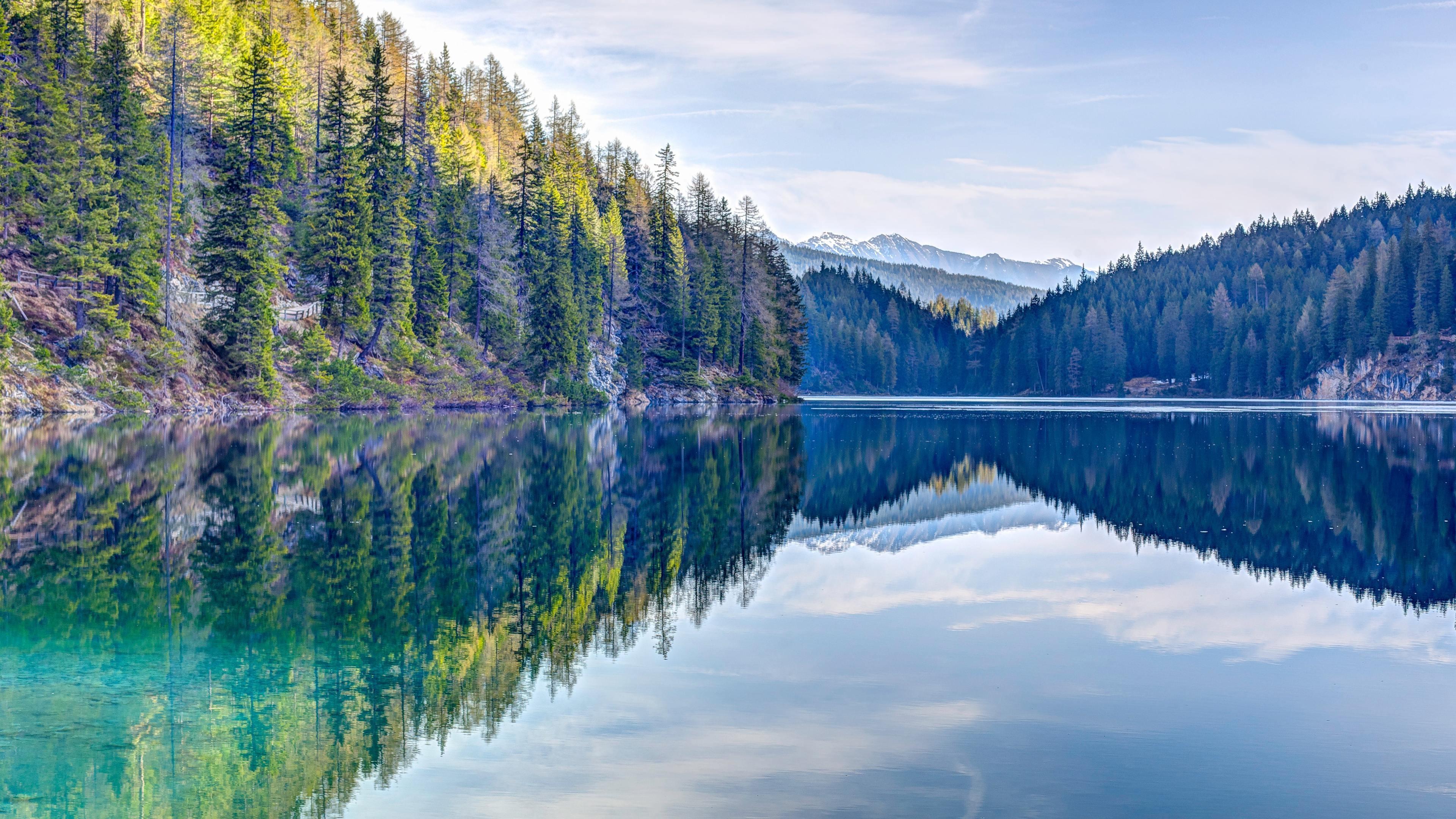 3840x2160 5k wallpaper, reflection, nature, natural landscape, body of water, lake