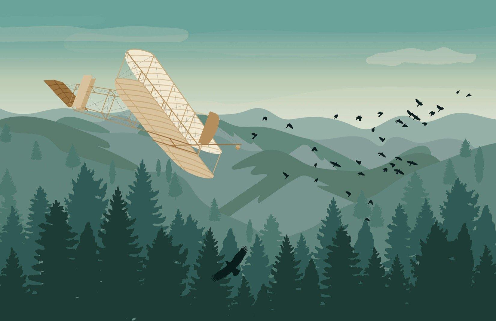 1650x1070 Wrights Brothers Vintage Plane Wallpaper Mural
