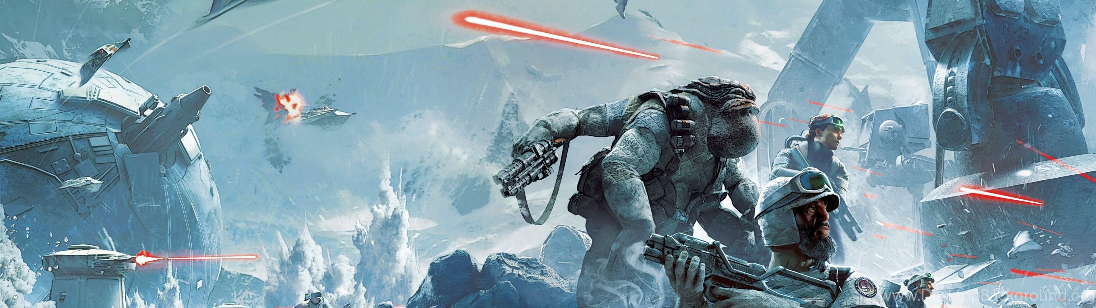 3840x1080 star wars dual screen wallpaper, action adventure game, cg artwork, fictional character, games, mecha, demon, pc game, strategy video game