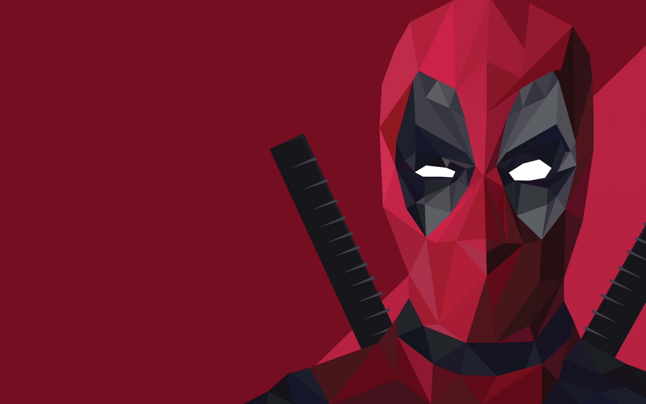 2560x1600 Download wallpaper deadpool, marvel, polygon art, vector graphics, superhero, deadpool mask, portrait for desktop with resolution 2560x1600. High Quality HD picture wallpaper