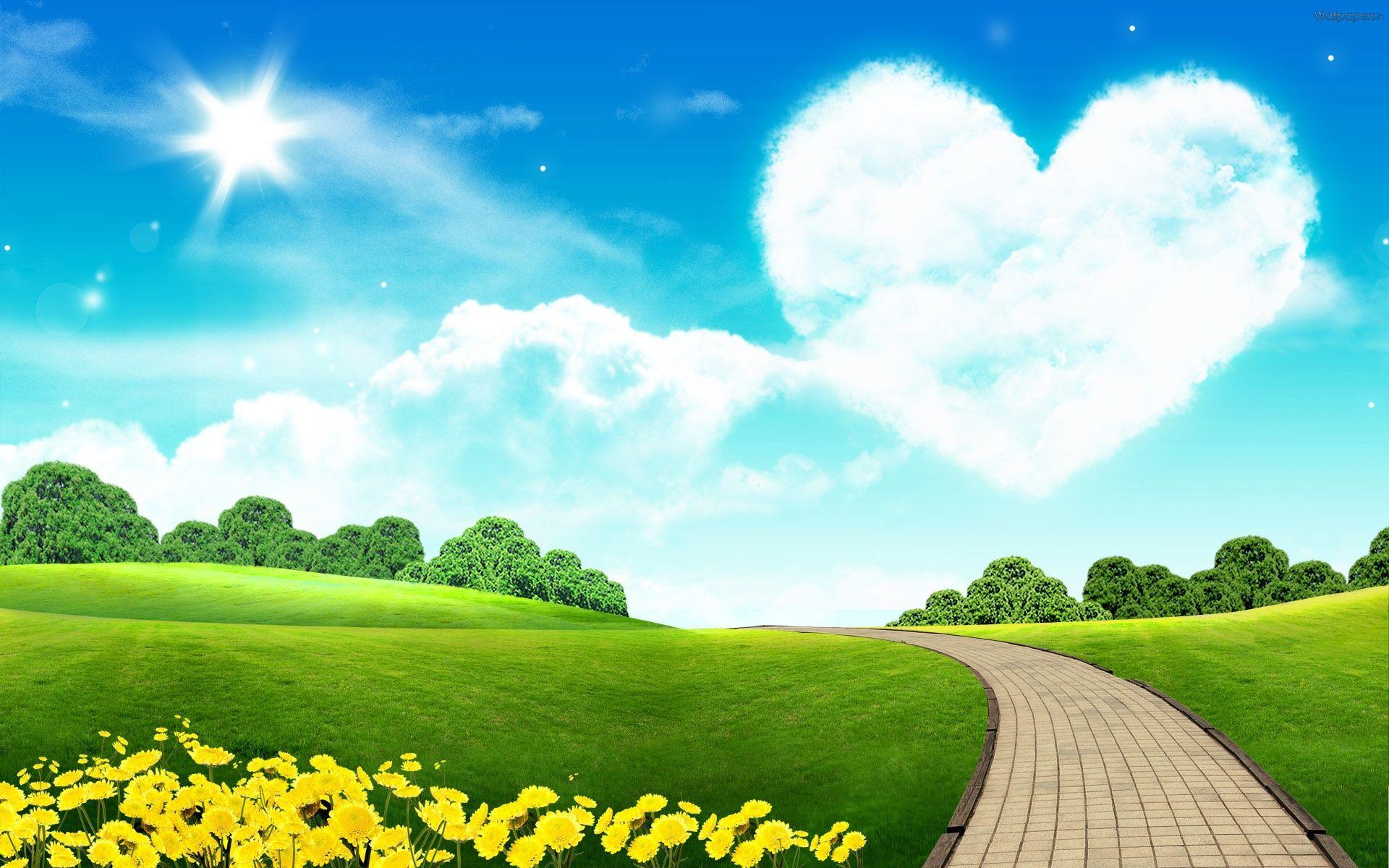 1920x1200 Paradise Garden Wallpaper