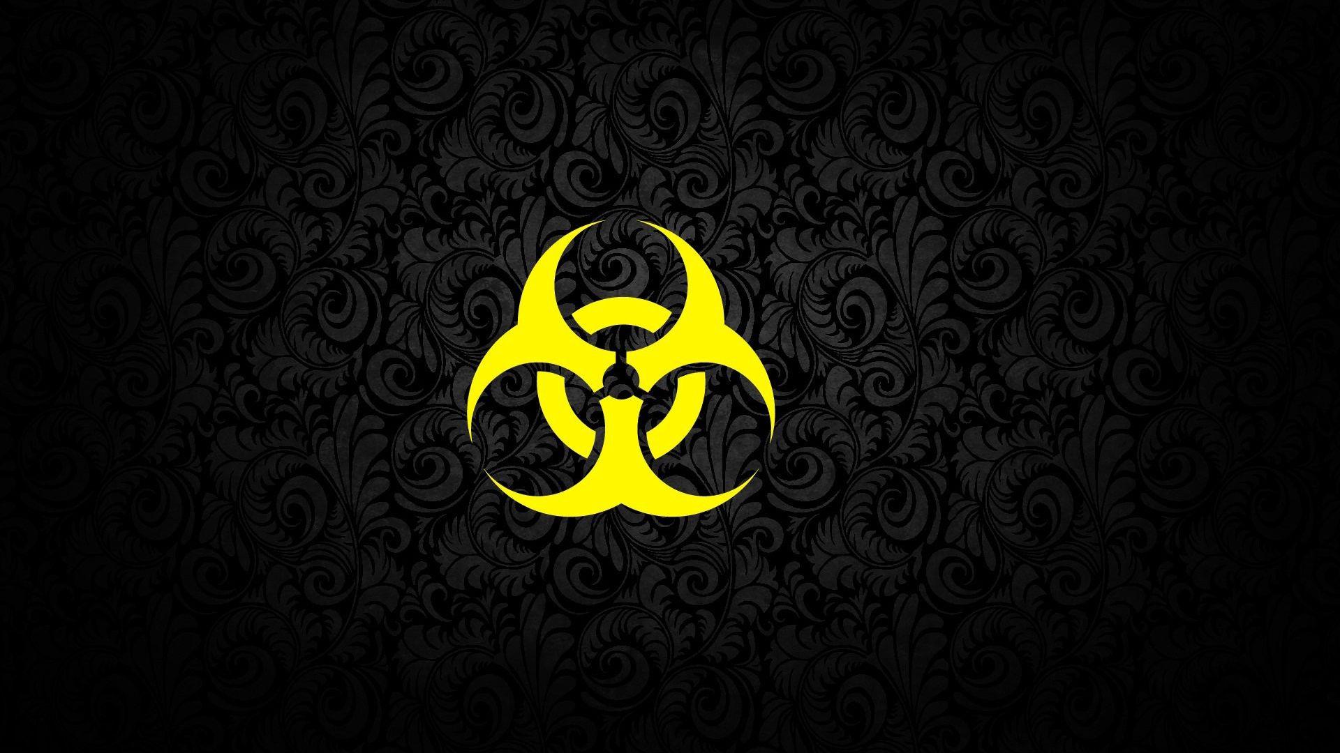 1920x1080 Download wallpaper 1920x1080 background, texture, pattern, dark, sign, symbol, radiation full hd, hdtv, fhd, 1080p HD background