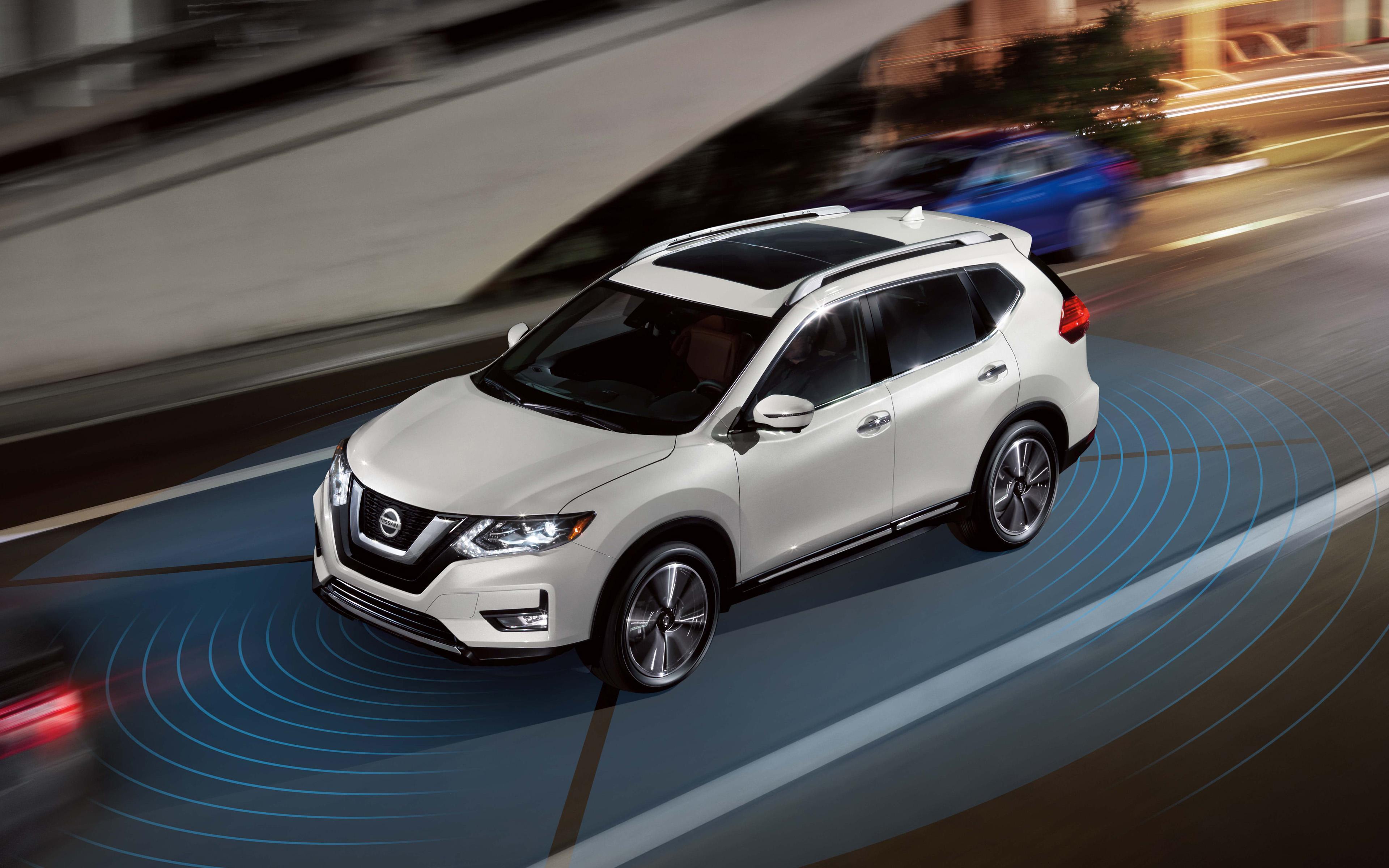 3840x2400 Download wallpaper Nissan Rogue, 4k, exterior, front view, new white Rogue, new technologies, Japanese cars, Nissan for desktop with resolution 3840x2400. High Quality HD picture wallpaper