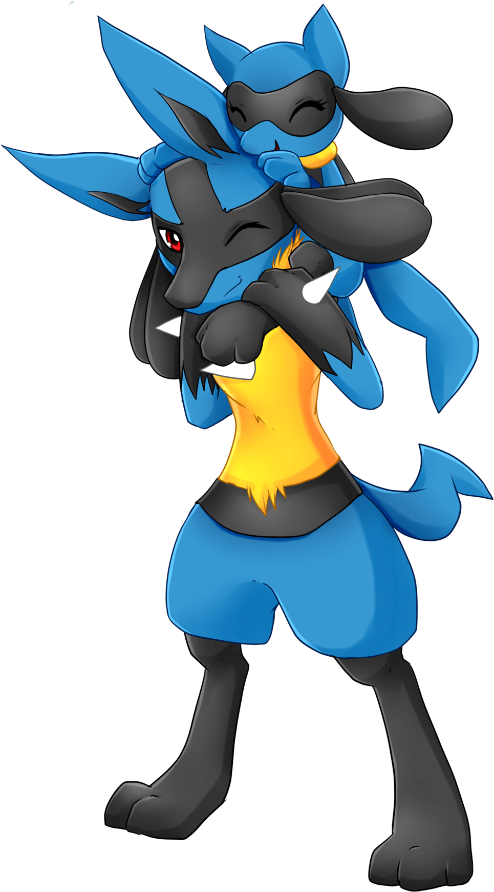 965x1740 Pokemon Riolu Evolution Image Lucario And Riolu - (1024x1861) Png Clipart Download