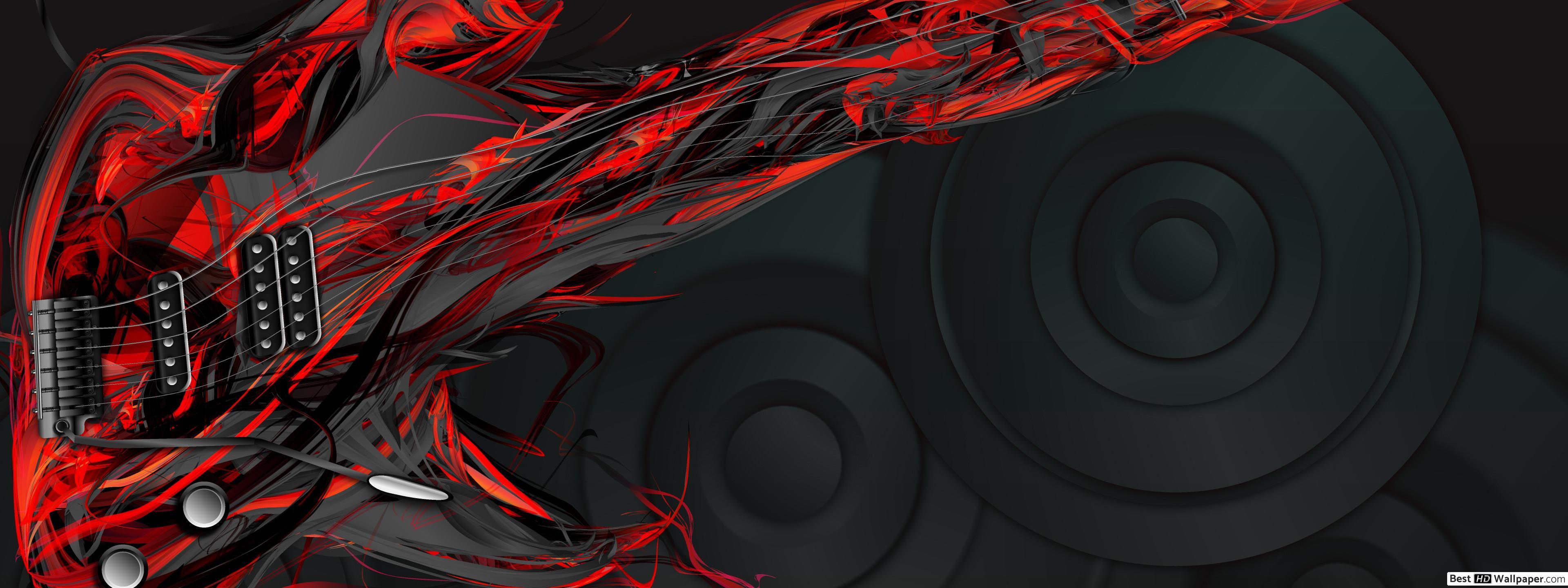 3840x1440 Black Guitar Wallpaper For Pc Wallpaper & Background Download