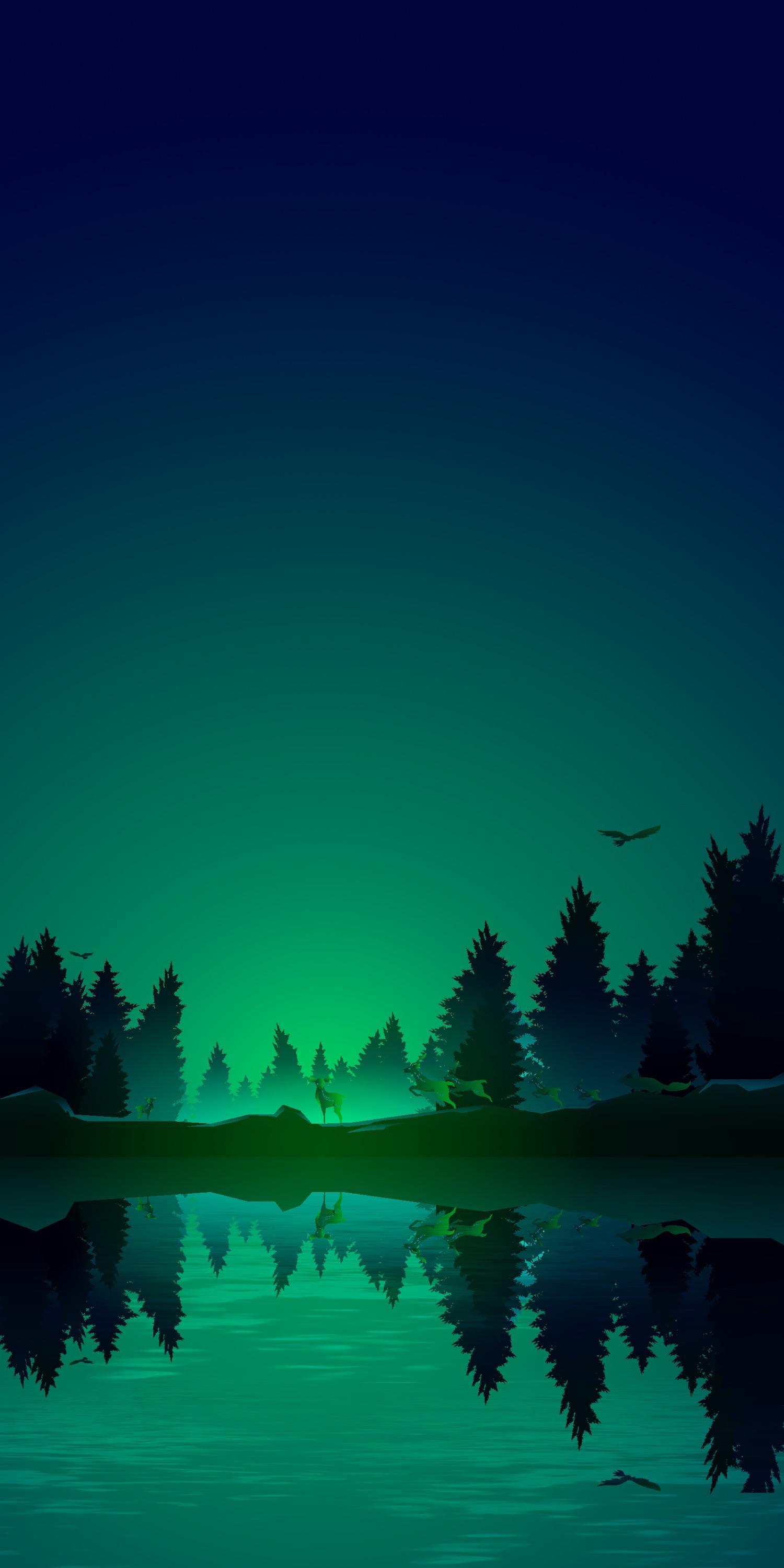 1500x3000 Dark Green iPhone Wallpaper