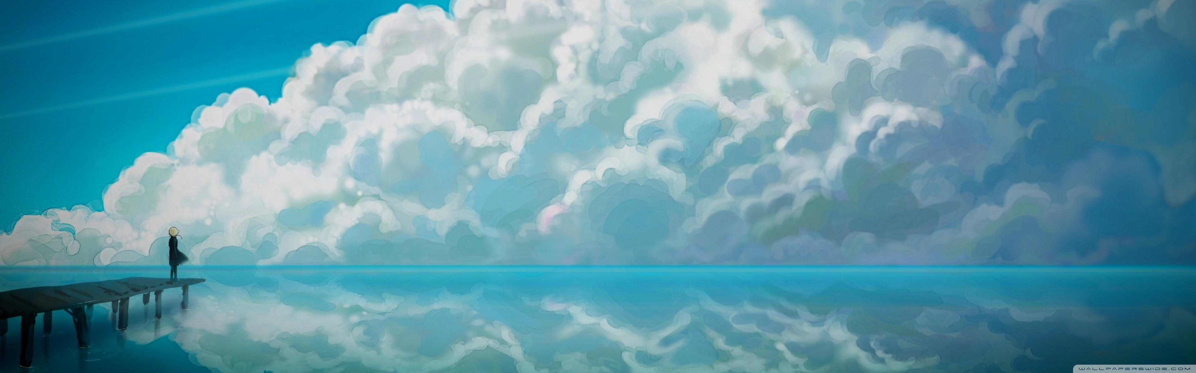 3840x1200 Anime Dual Monitor Wallpaper Wallpaper Sky Wallpaper & Background Download