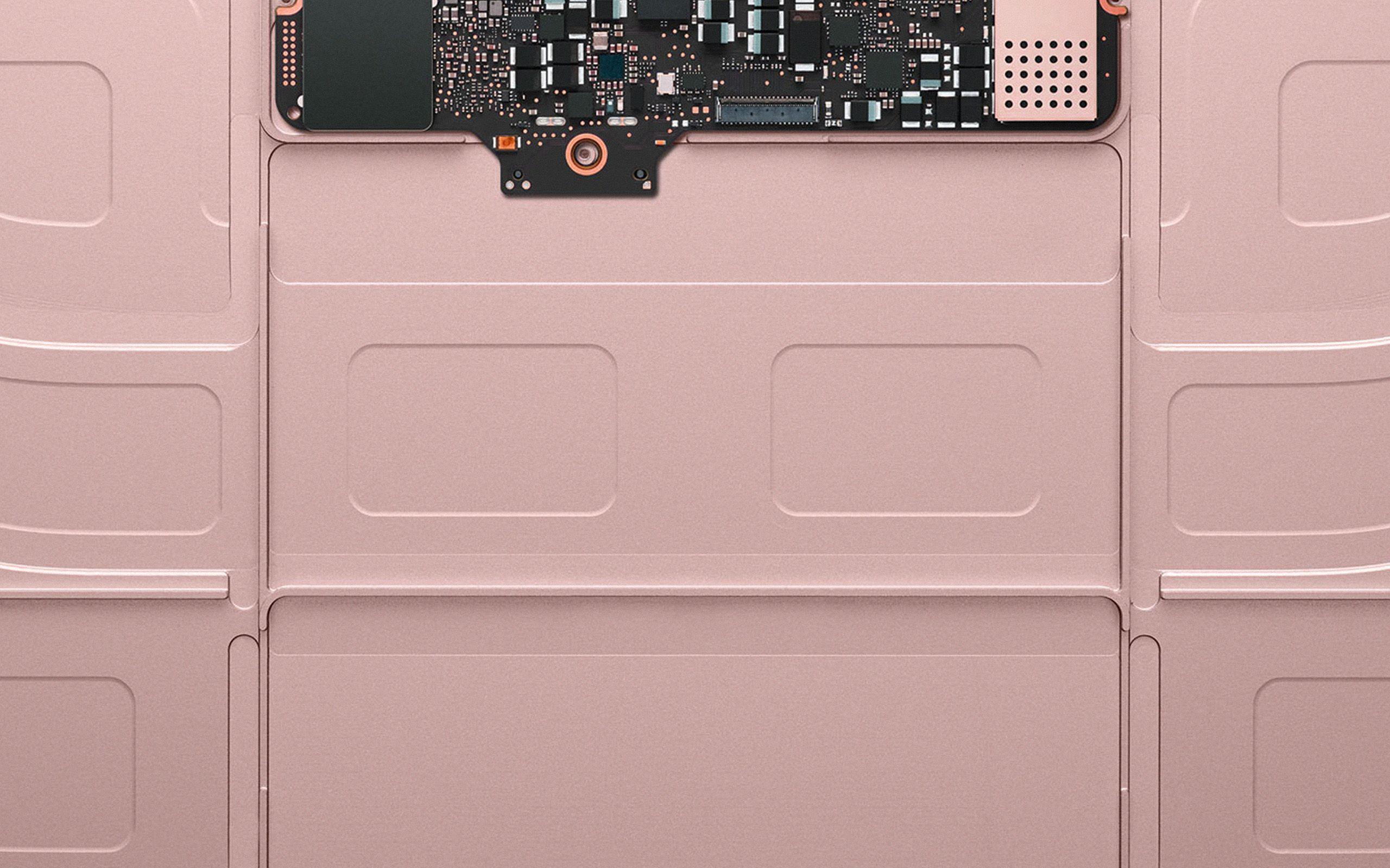 2560x1600 Bên trong Macbook Vàng Apple Minh họa Nghệ thuật Vàng hồng