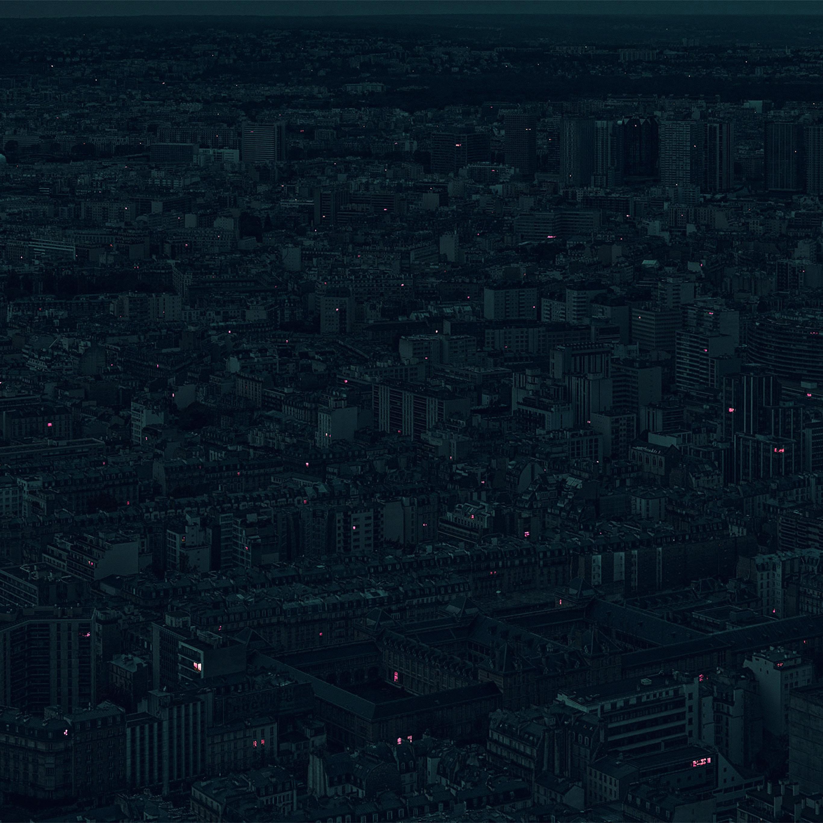 2732x2732 Night City Dark Minimal Illustration Art Green Wallpaper