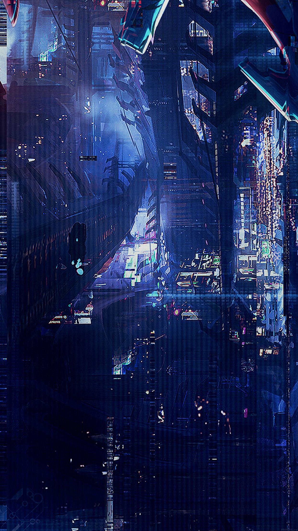 1242x2208 Digital World Anime Art Illust Urban