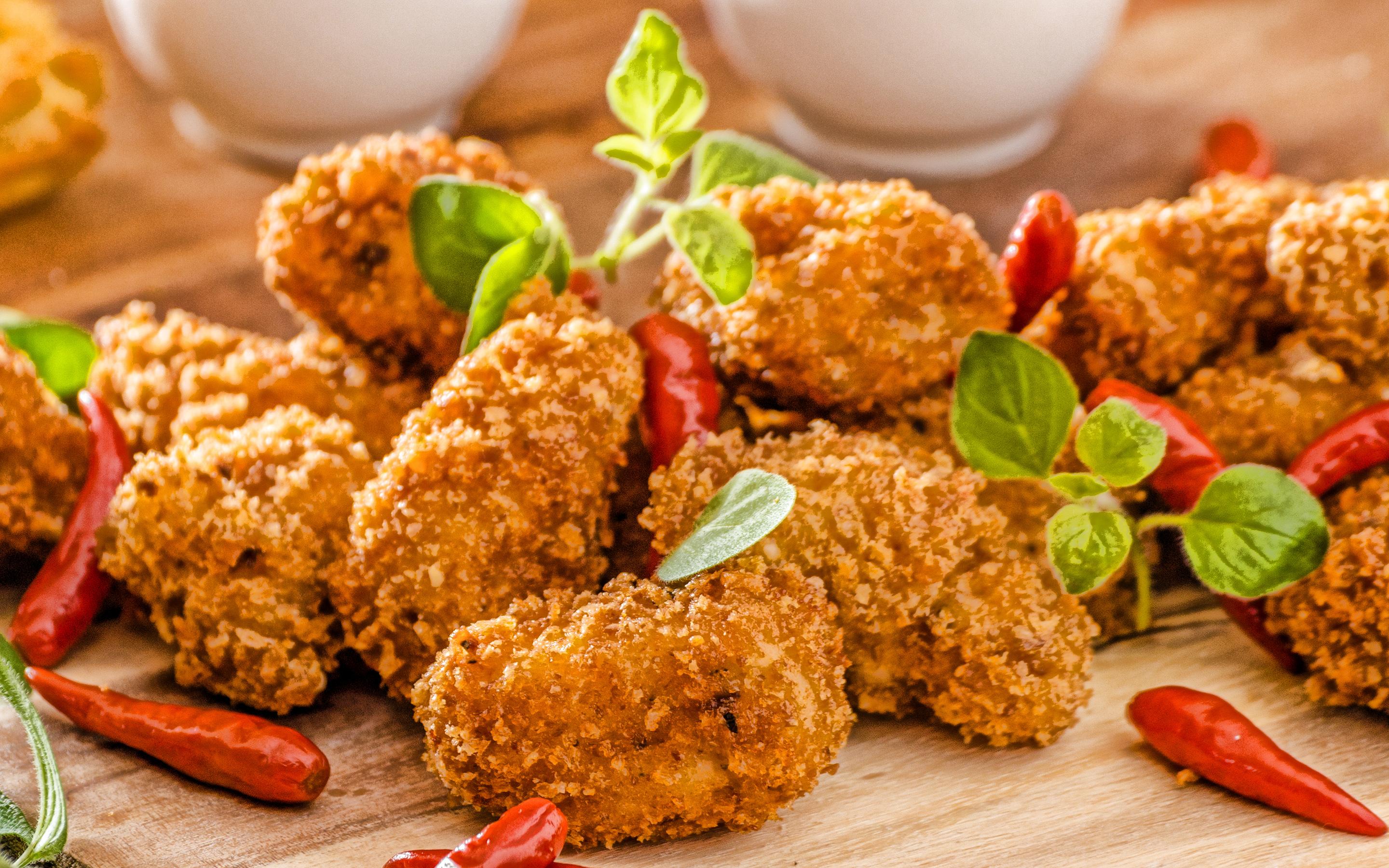 2880x1800 Download wallpaper Fried chicken, fast food, fried chicken wings, red pepper, fried meat for desktop with resolution 2880x1800. High Quality HD picture wallpaper