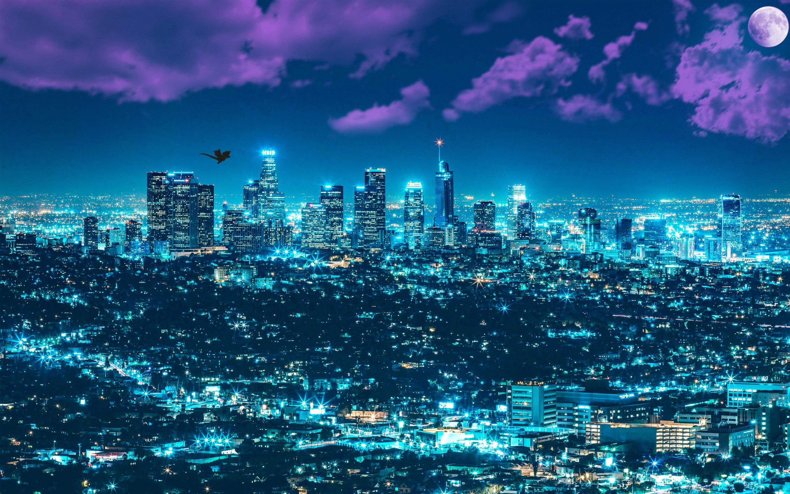 2560x1600 Wallpaper 4k Los Angles Night Cityscape 4K Wallpaper