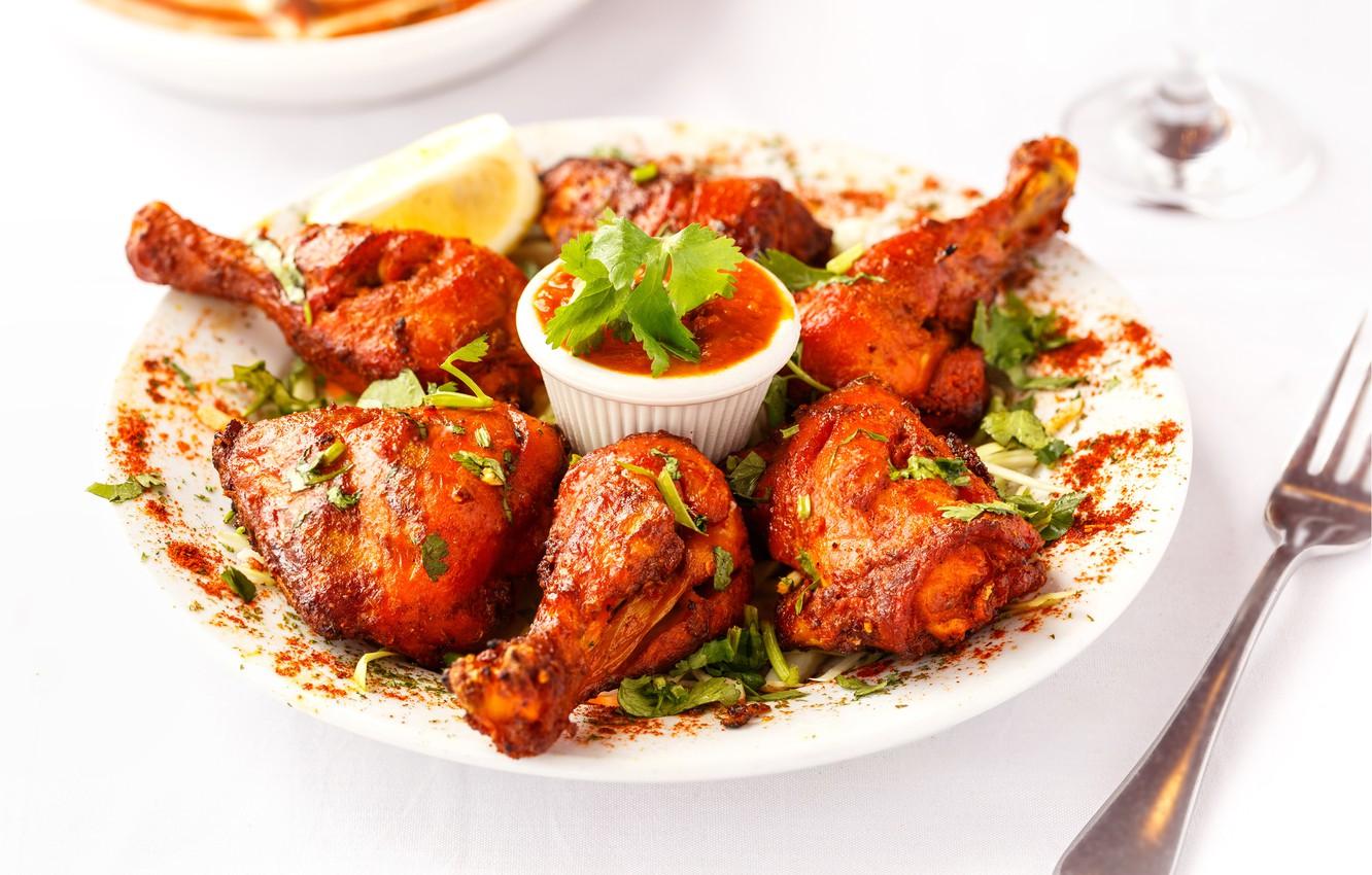 1332x850 Wallpaper lemon, food, chicken, spices, spices, grill, chiken, ketchup image for desktop, section еда