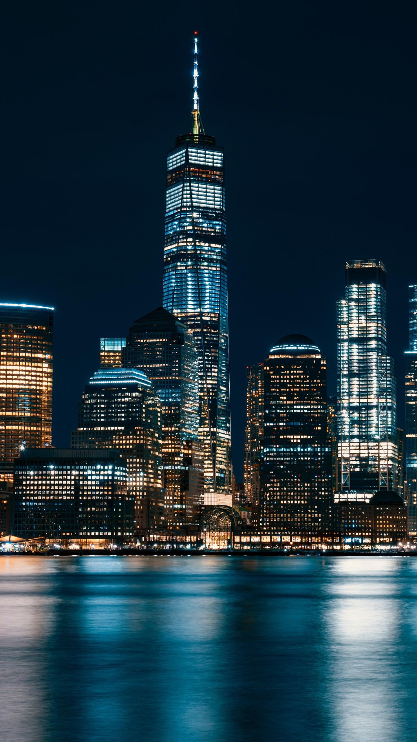 1440x2560 Jersey City Night Cityscape 4K 8K Wallpaper