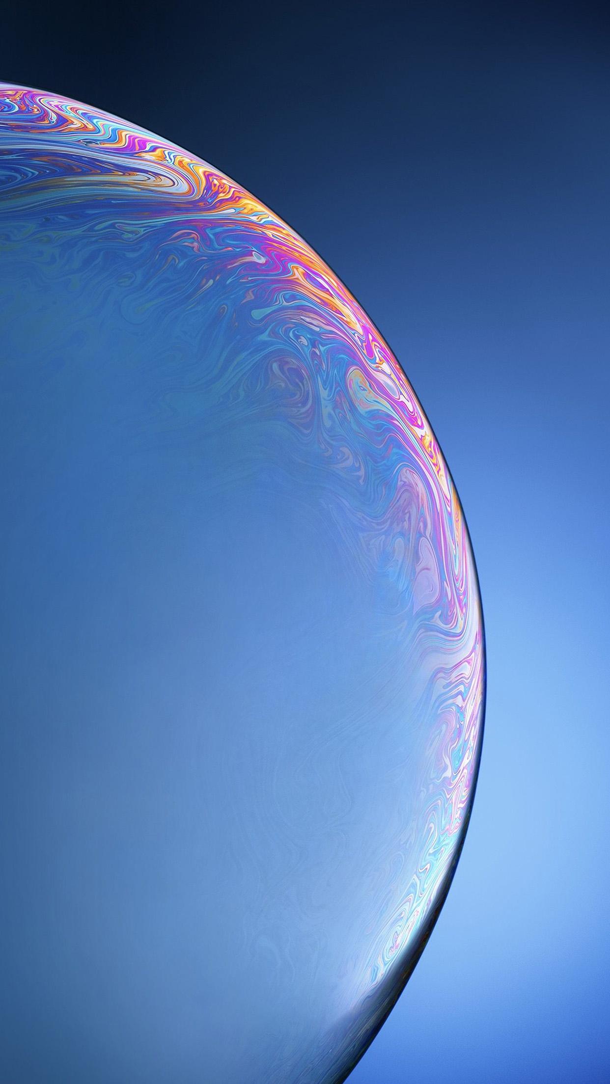1242x2208 iPhone X wallpaper. blue apple iphone xs max official art bubble