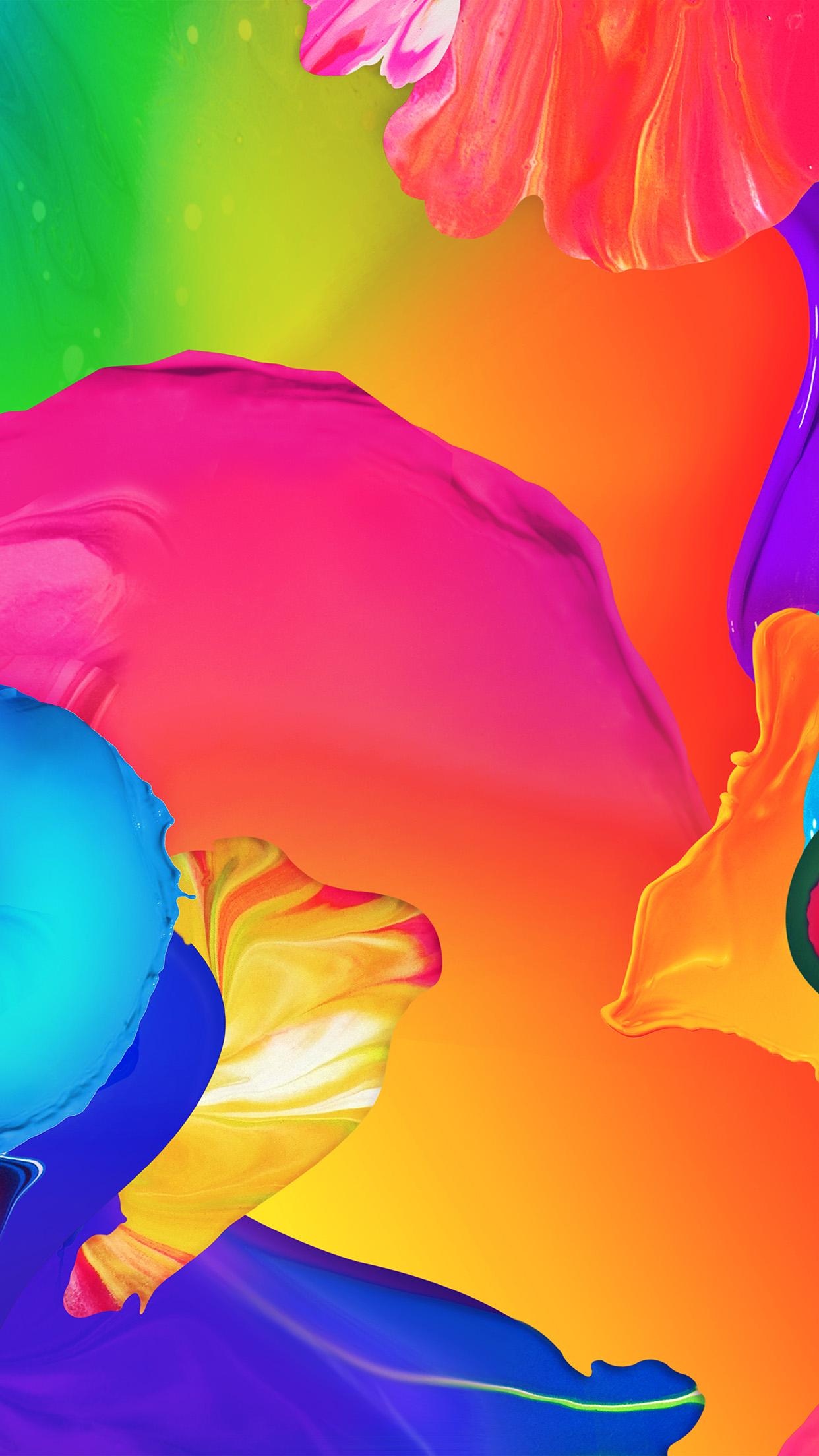 1242x2208 Rainbow Color Paint Art Ink Default Pattern Wallpaper