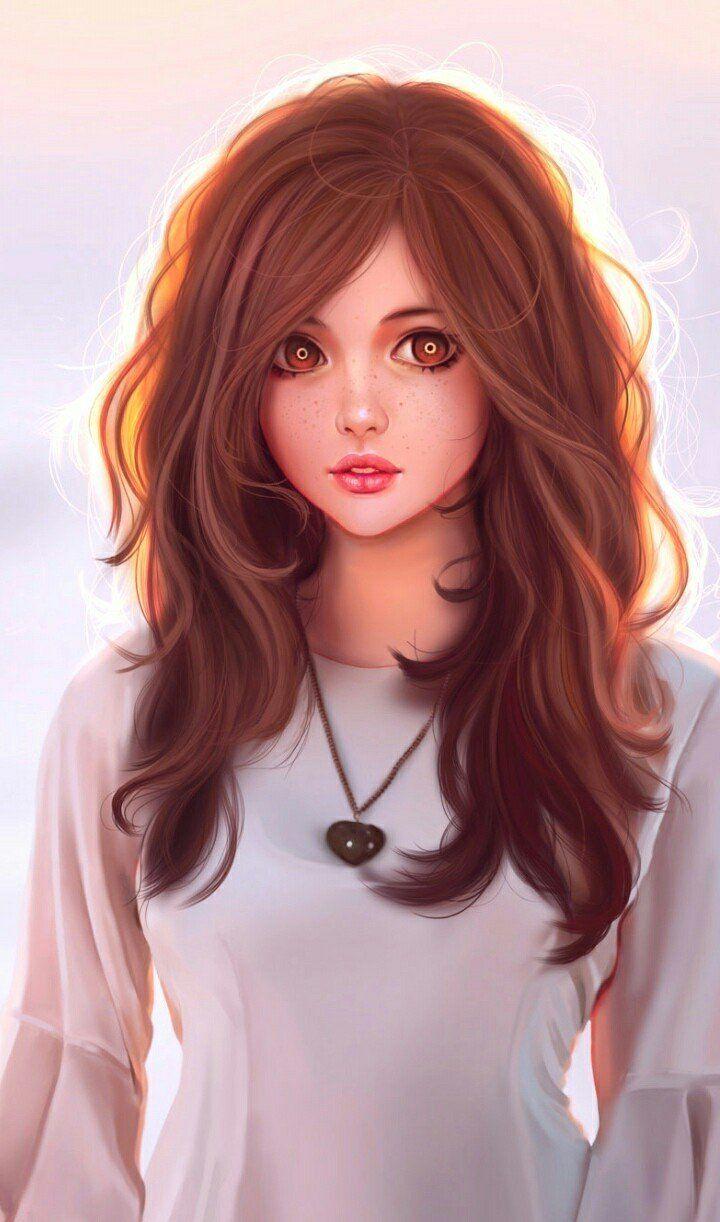 720x1222 Cute Lovely Girl Cartoon Wallpaper