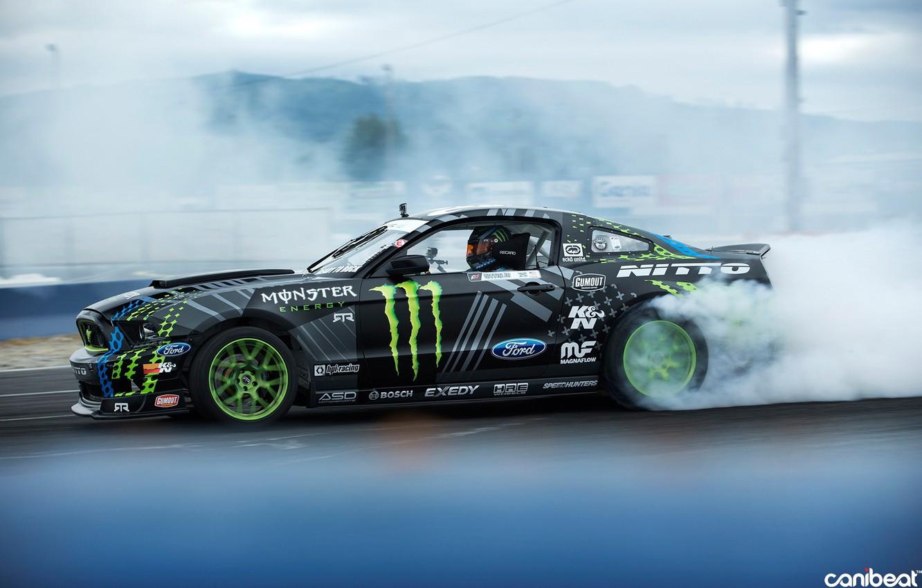 1332x850 Wallpaper car, smoke, sport, drift, ford mustang image for desktop, section спорт
