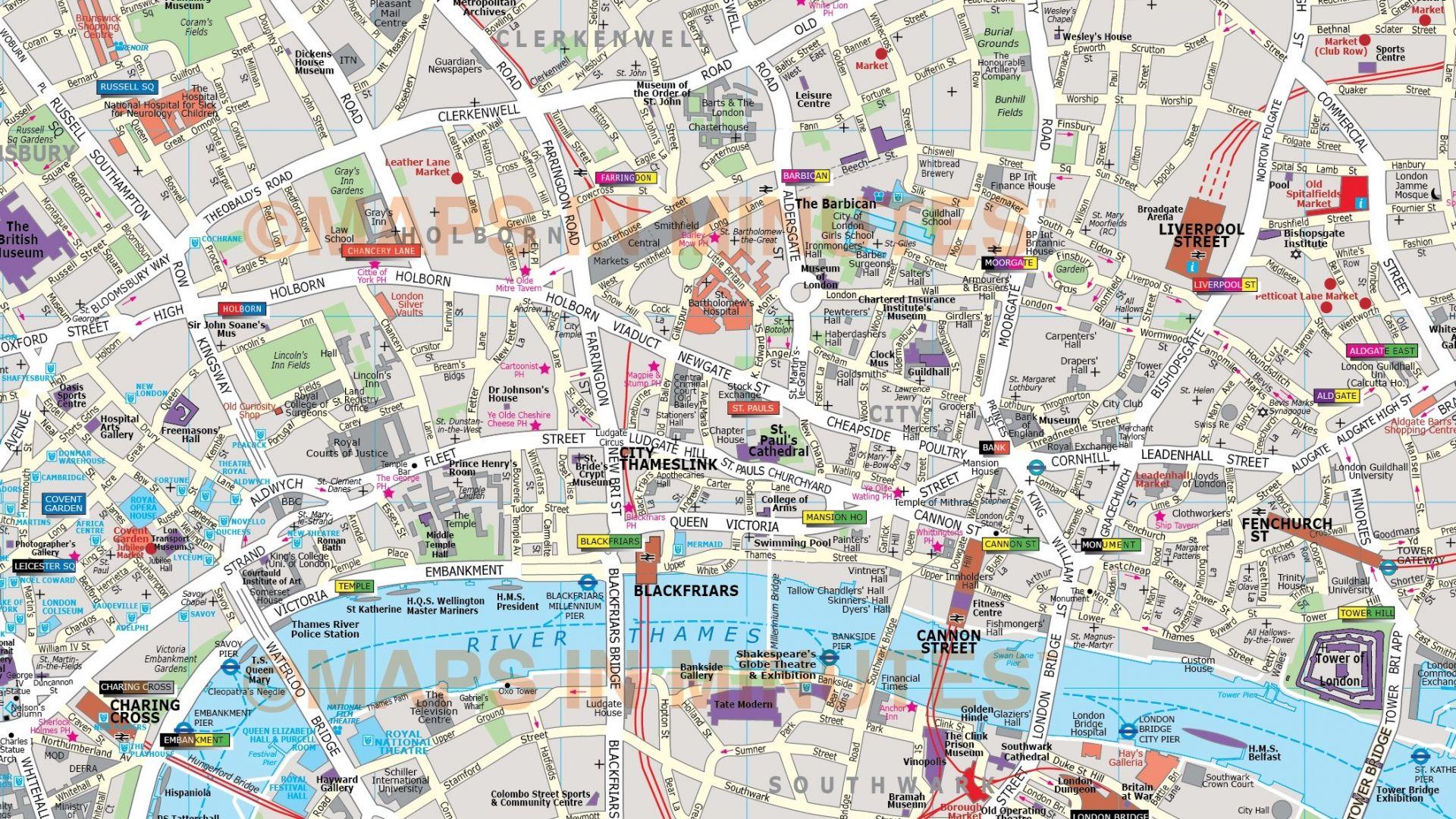1920x1080 London Map Wallpaper
