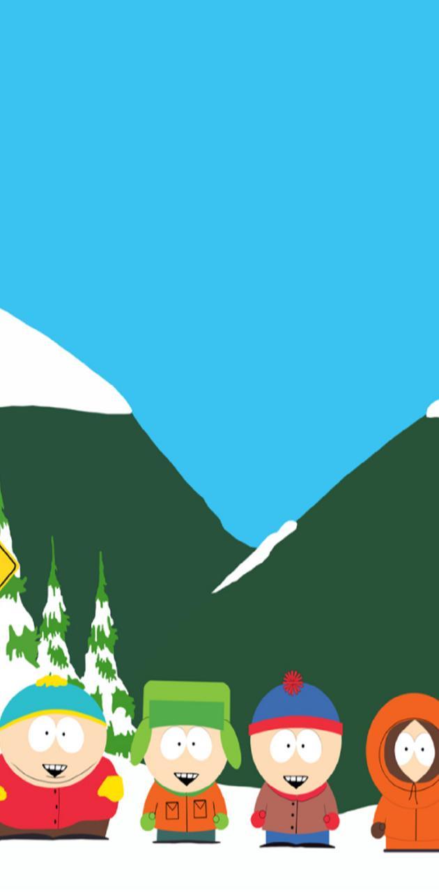 630x1280 South Park Bus Stop wallpaper