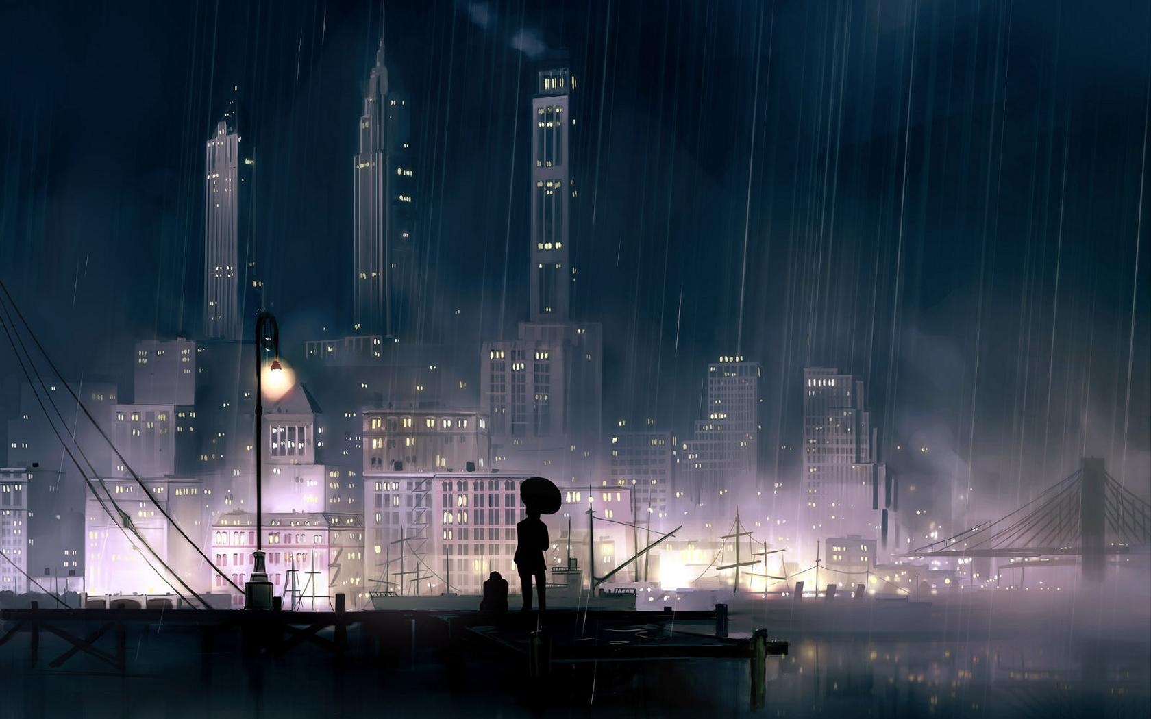 1680x1050 Cityscape Rain [1680x1050]