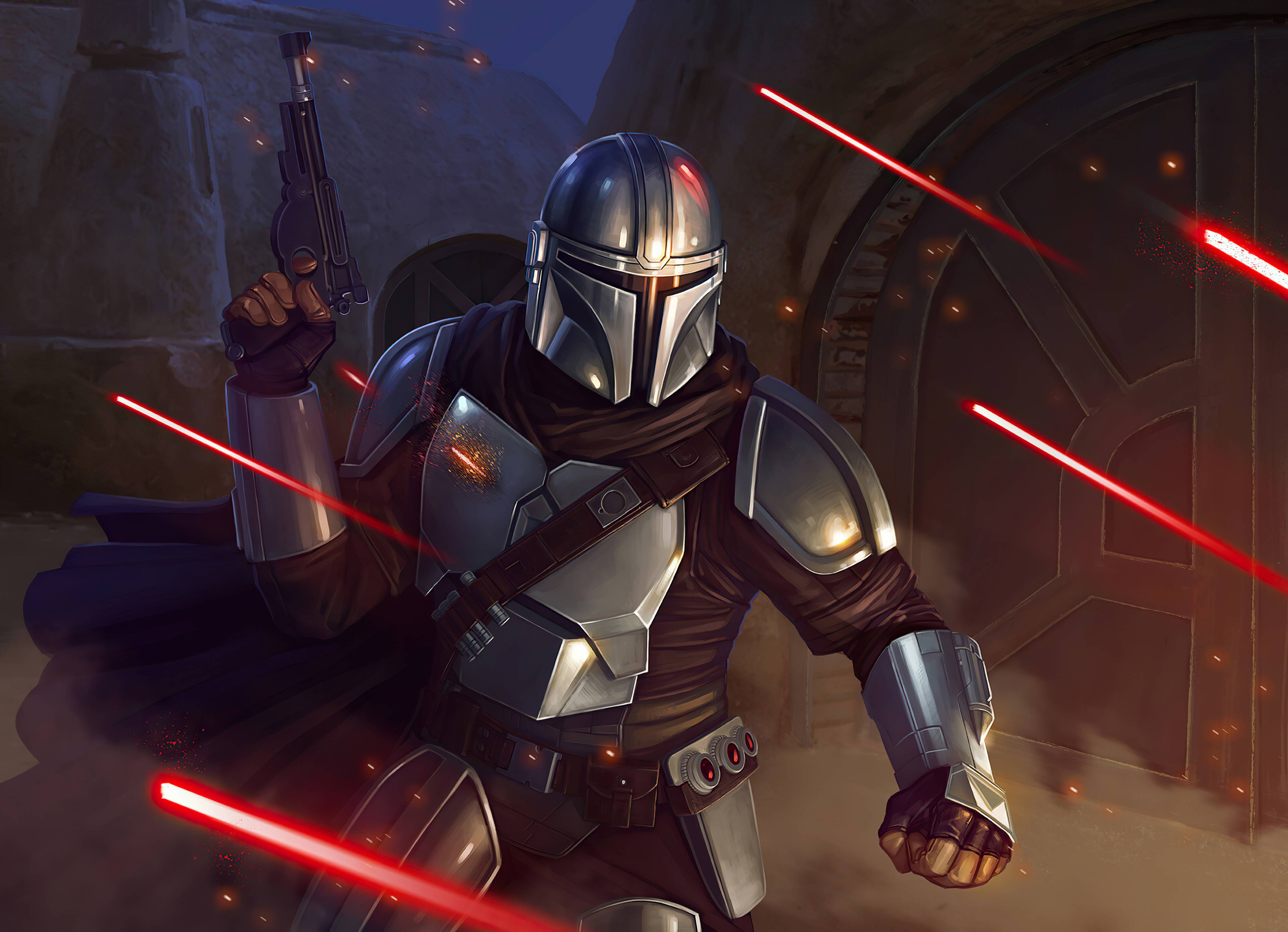 3840x2780 The Mandalorian Character Art Wallpaper, HD TV Series 4K Wallpaper, Image, Photo and Background