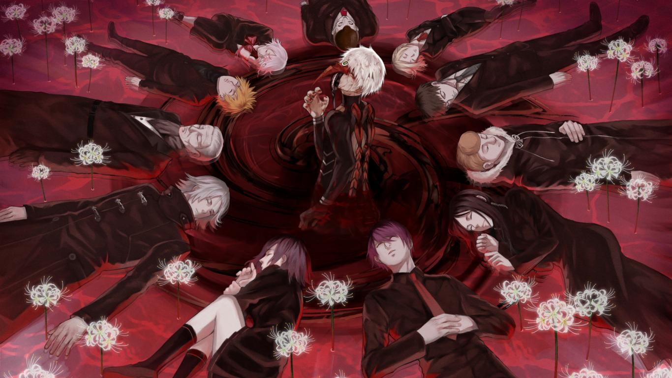 1366x768 Download tokyo ghoul, anime, all characters 1366x768 wallpaper, tablet, laptop, 1366x768 HD image, background, 7037